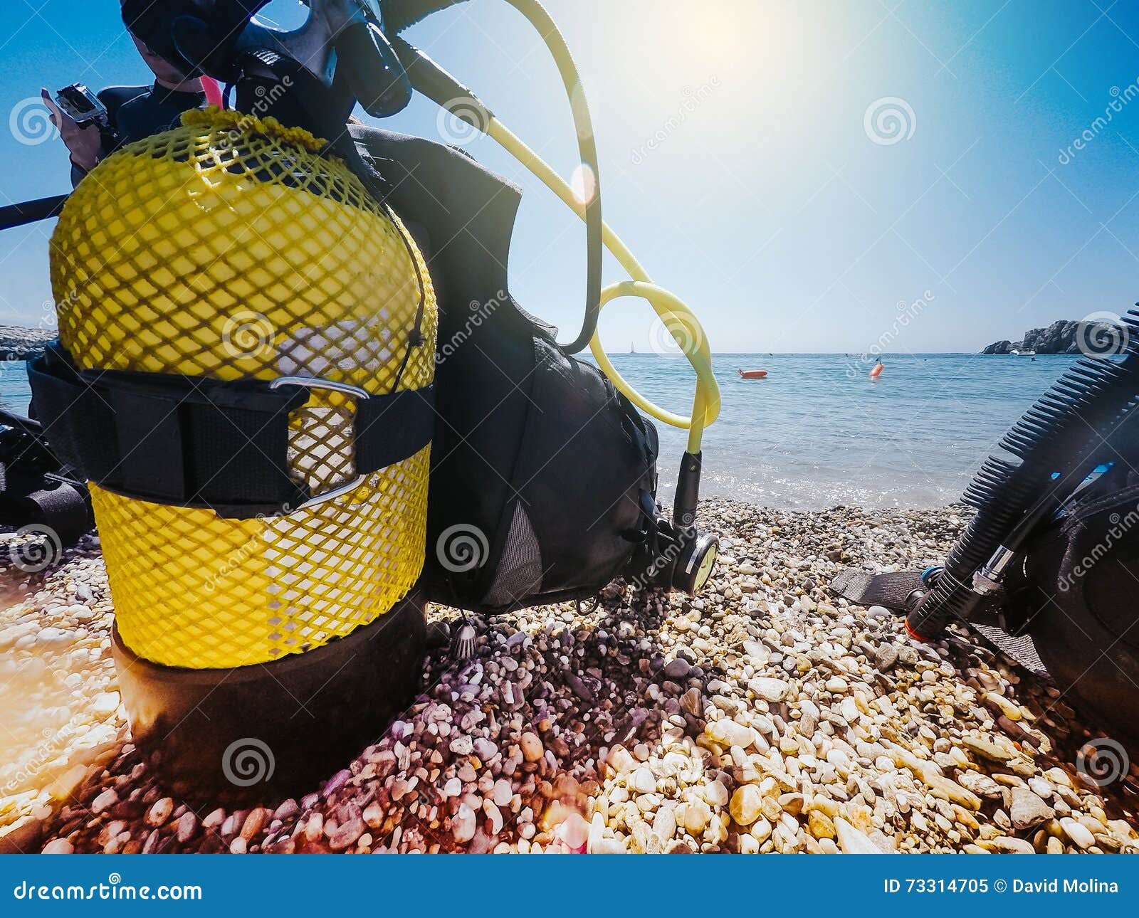 Yellow diving tank. stock image. Image of diving, tourism 73314705