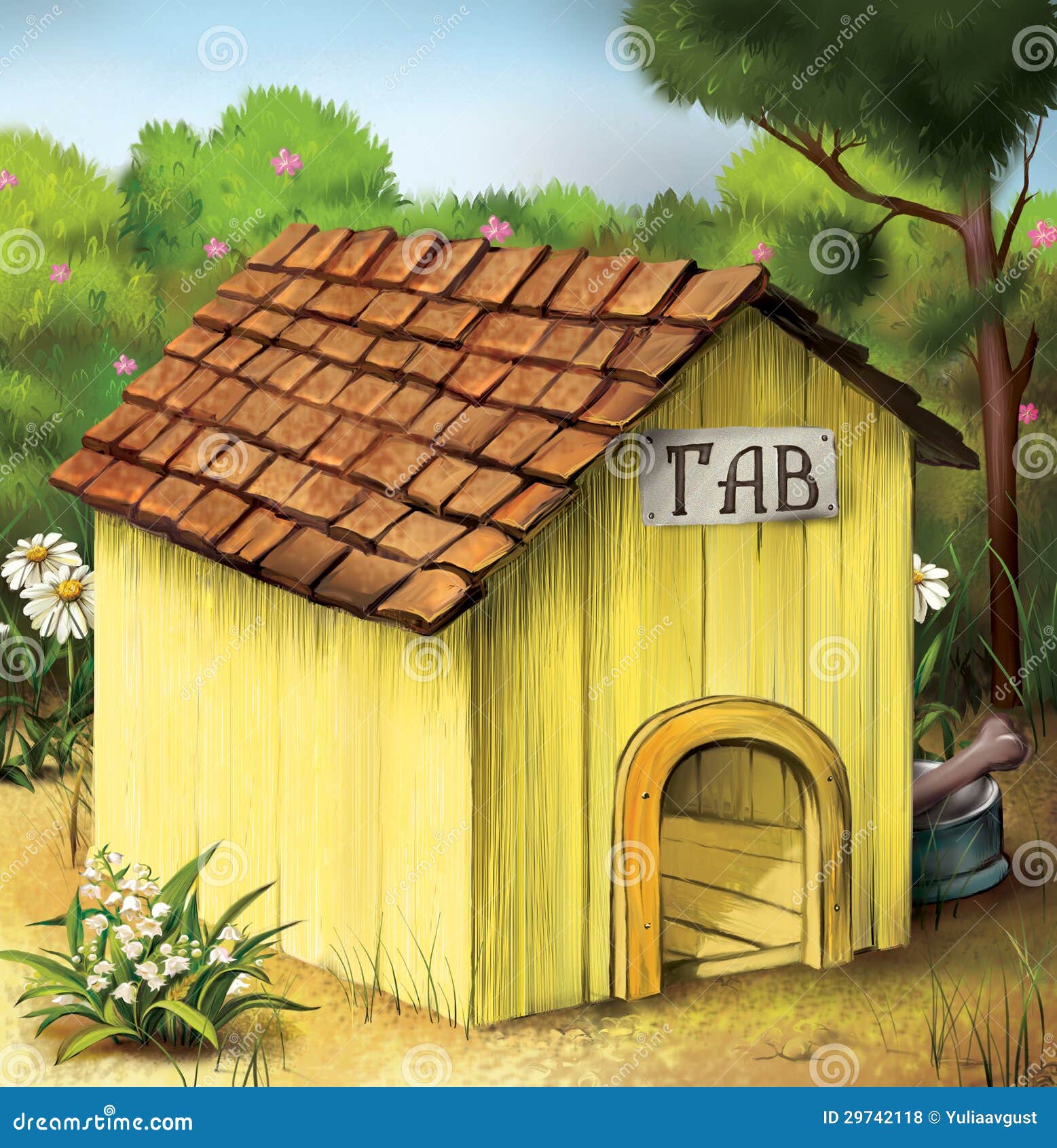 Yellow Dog House. stock illustration. Illustration of board 29742118