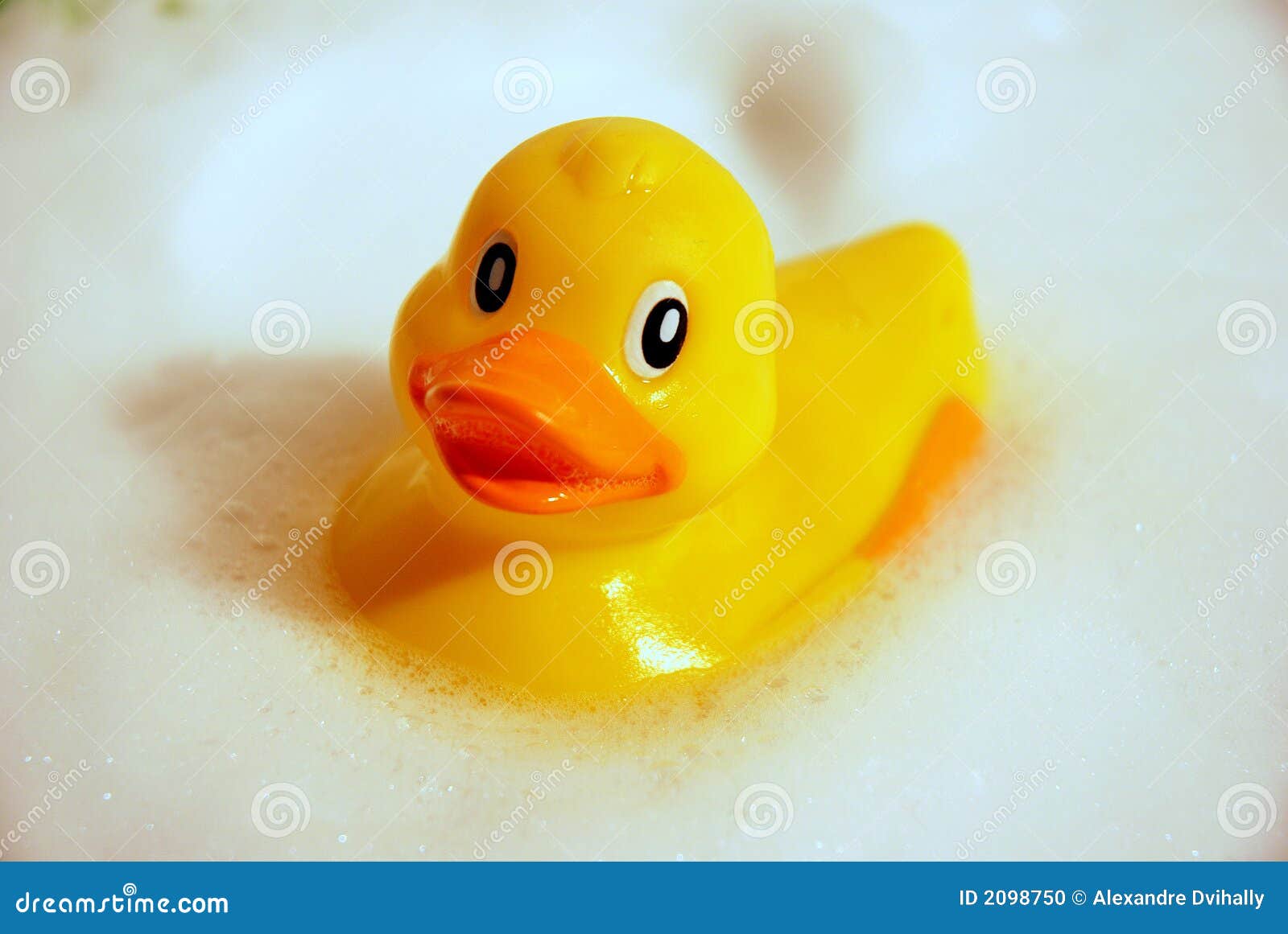 Yellow Duck Covered from the Soap Bubbles Stock Photo Image of rubber
