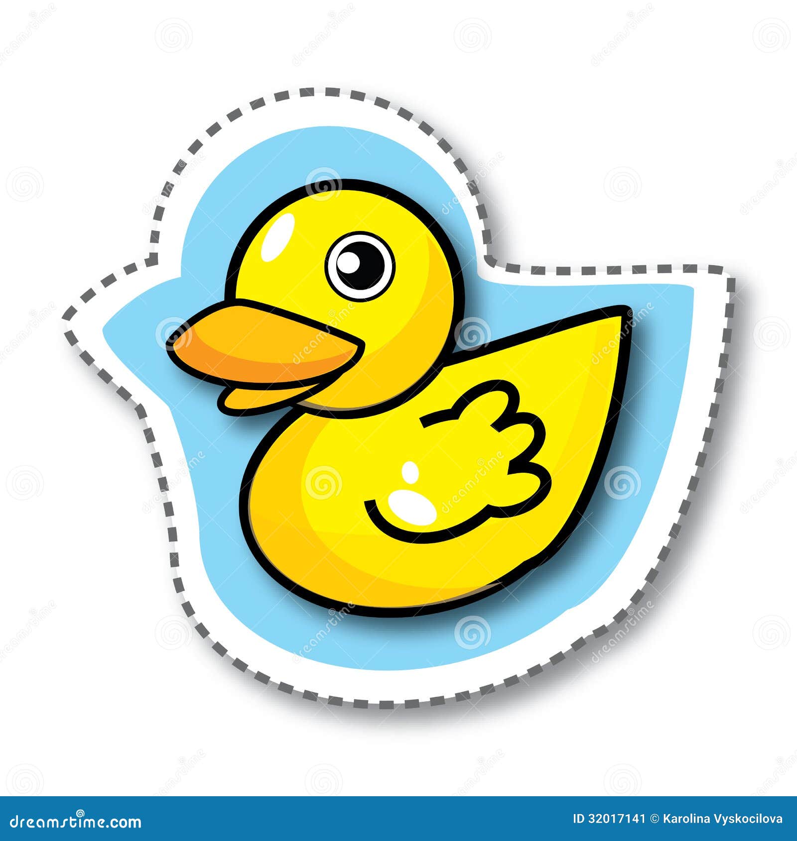Funny duck cartoon illustration egg carton label