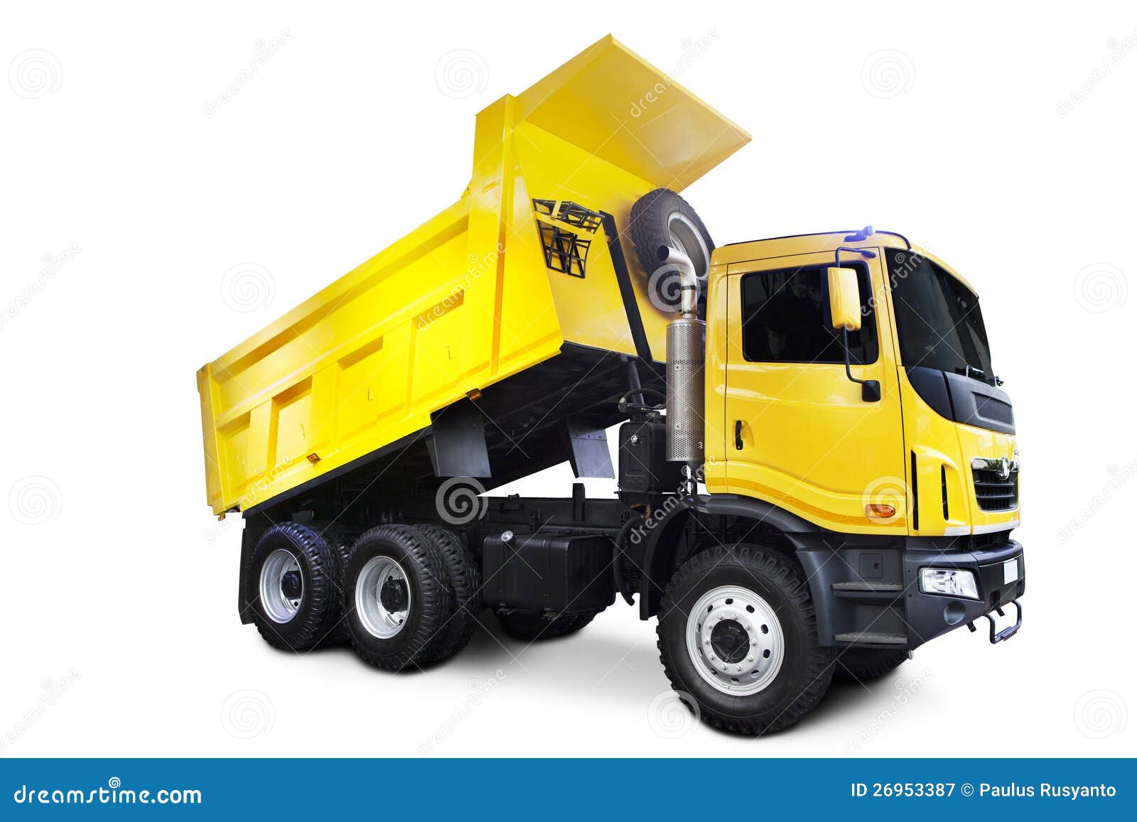 Yellow Dump Truck stock image. Image of machine, dumping  26953387