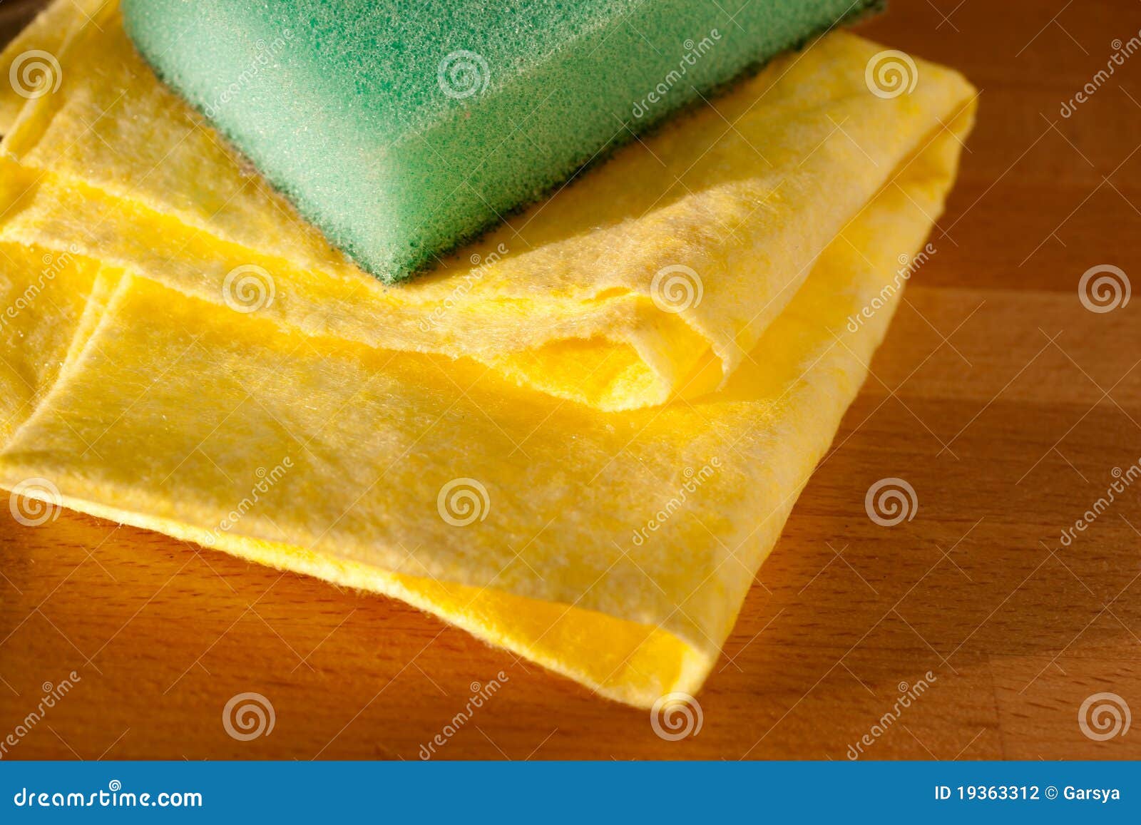 Yellow Dusters and Bath Sponge Stock Photo Image of hygiene, shadow