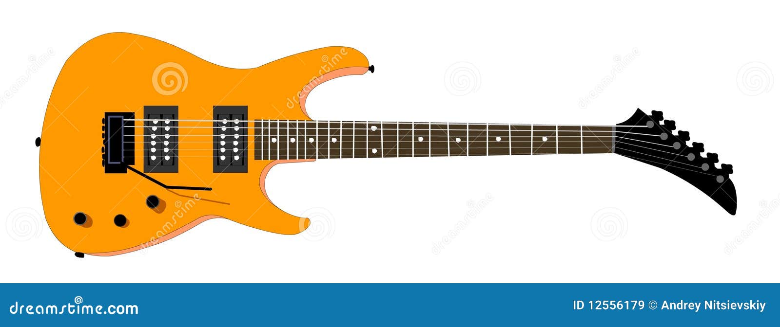 Yellow Electric Guitar stock illustration. Illustration of design
