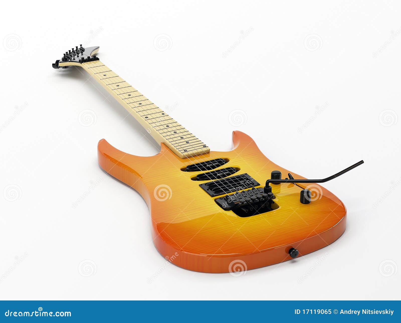 Yellow Electric Guitar stock image. Image of shiny, frets 17119065