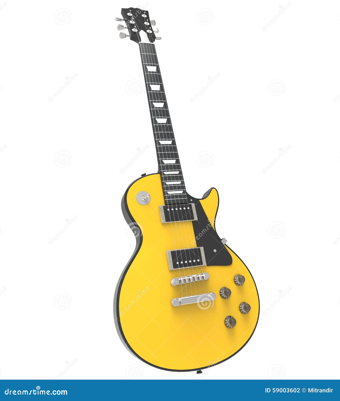 Yellow Electric Guitar stock illustration. Illustration of jazz 59003602