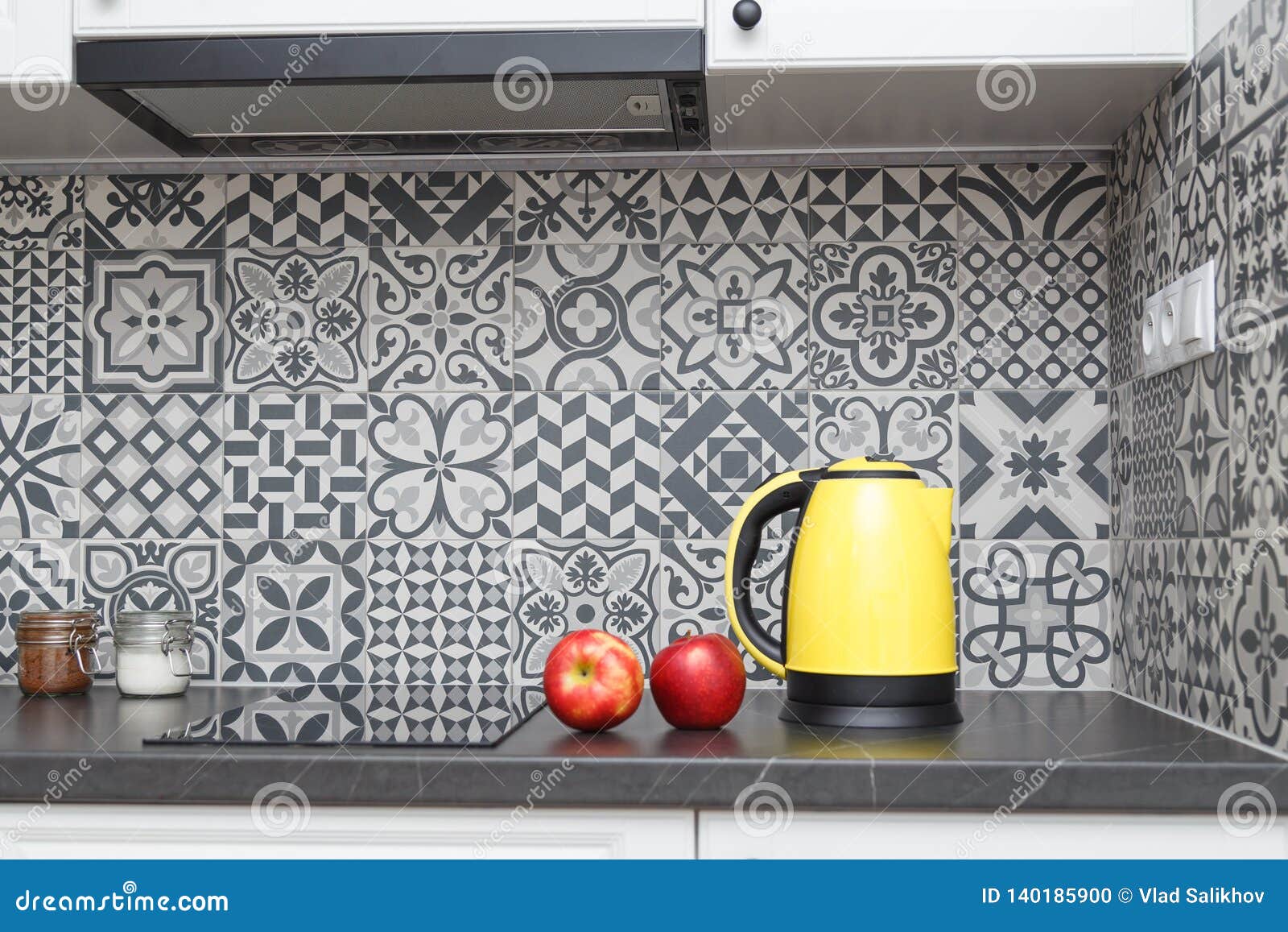 Yellow Electric Kettle in the Kitchen. Stock Photo Image of kitchen