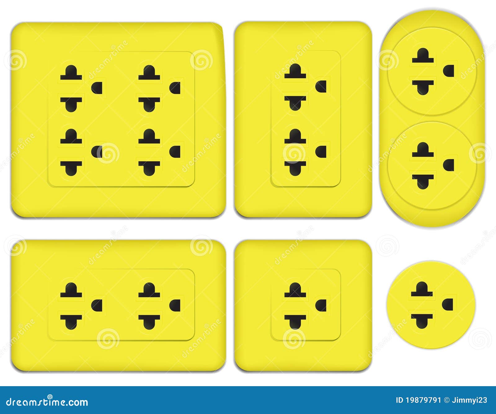 Yellow electrical outlet stock vector. Illustration of connector 19879791