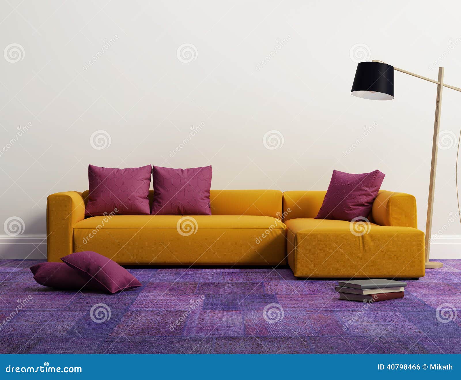 Yellow Elegant Modern Sofa Interior Stock Photo Image of light