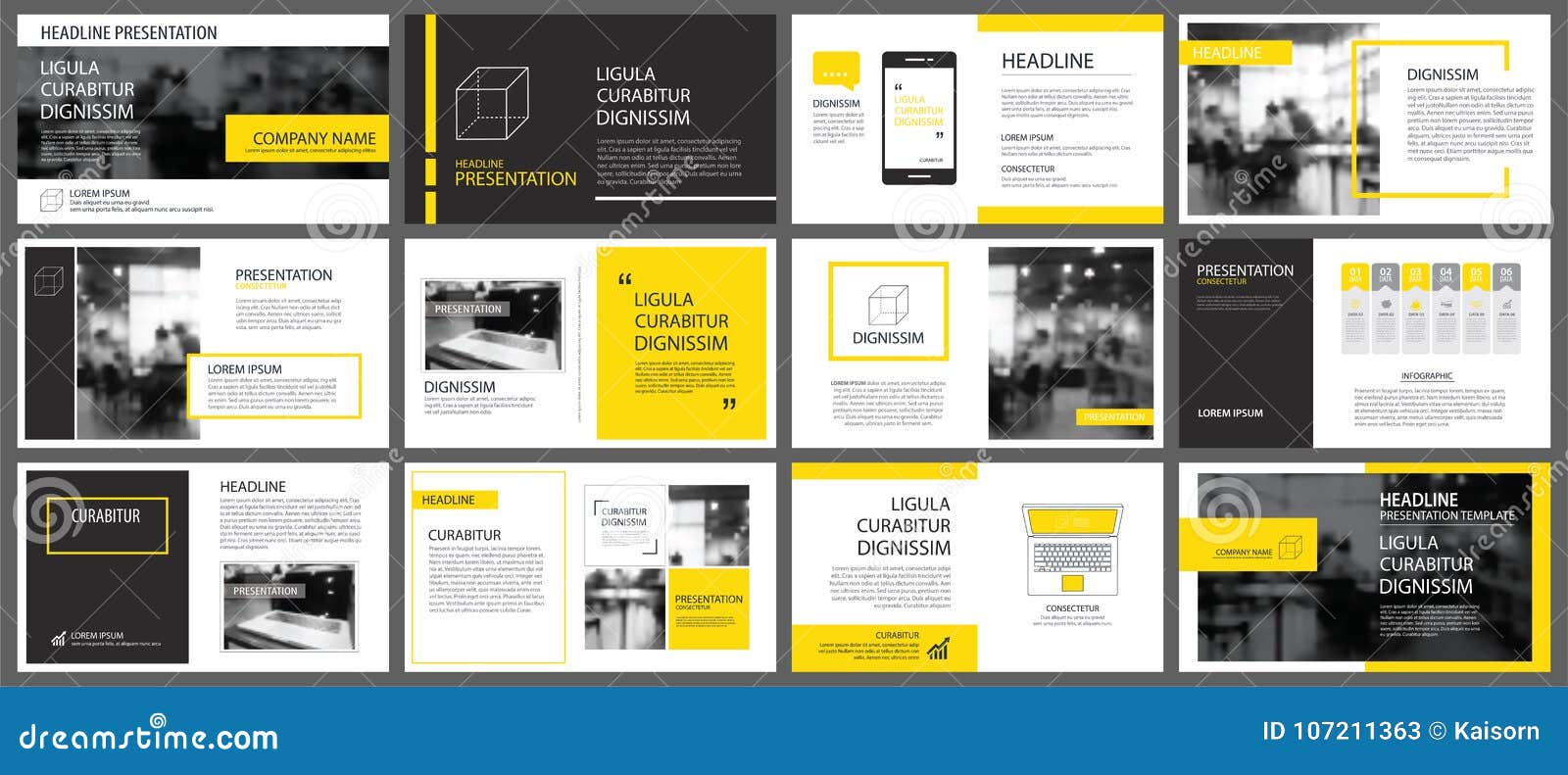 yellow  for slide infographic on background. presentation
