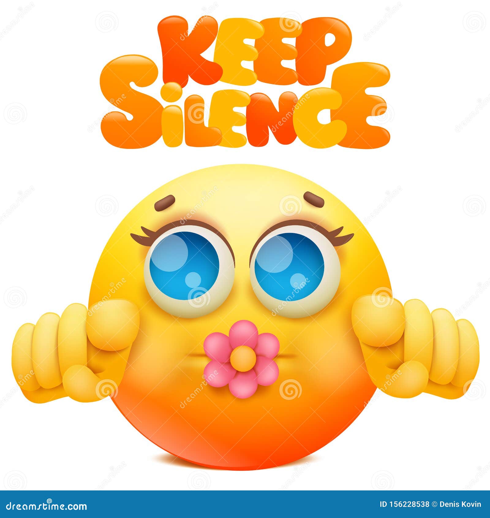 Clipart Cartoon of Emoji Emoticon Zipping His Mouth (Instant