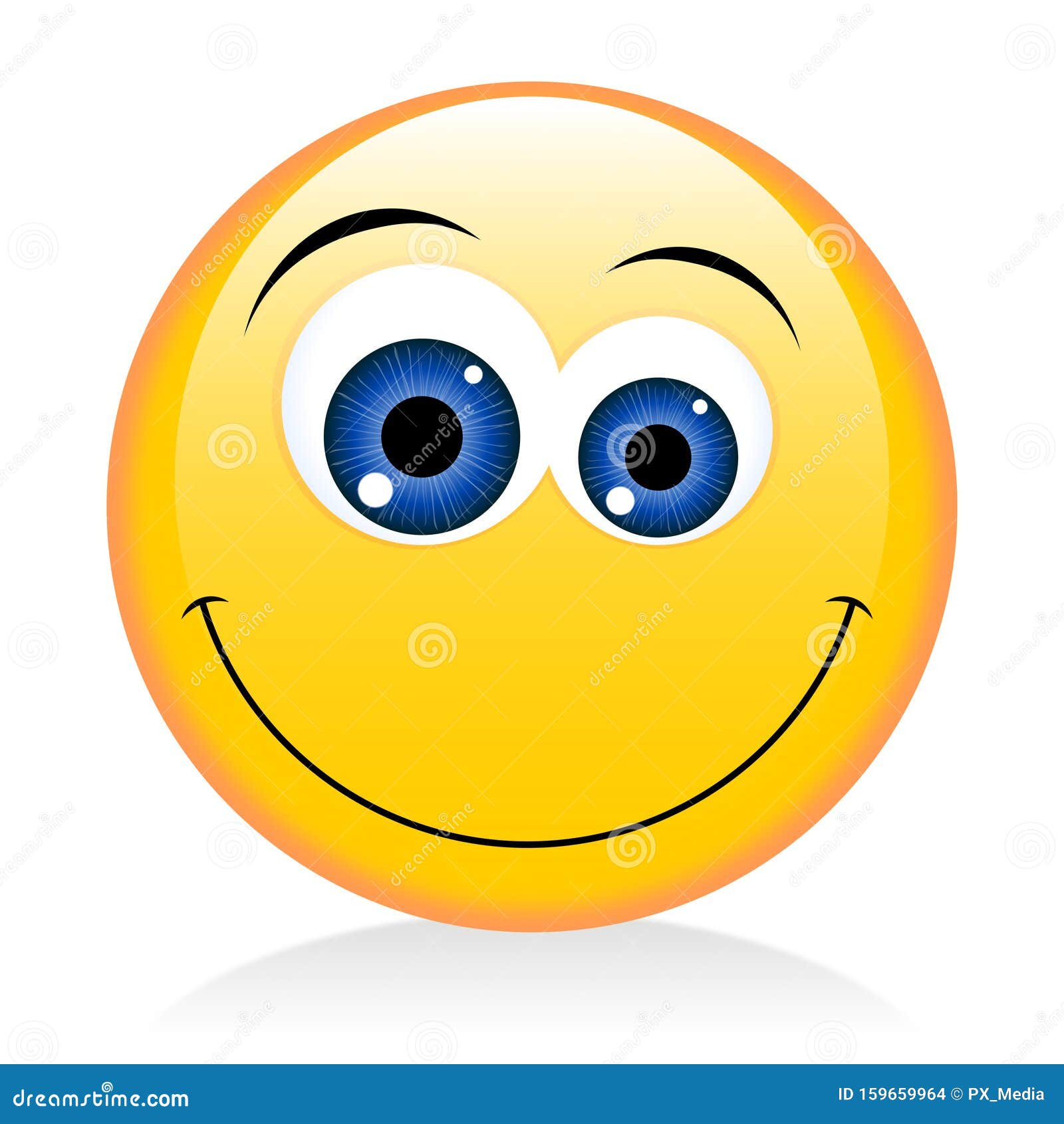 Yellow Emoji Emoticon Smiling Face Expressions Stock Illustration Illustration Of Watching Emotion