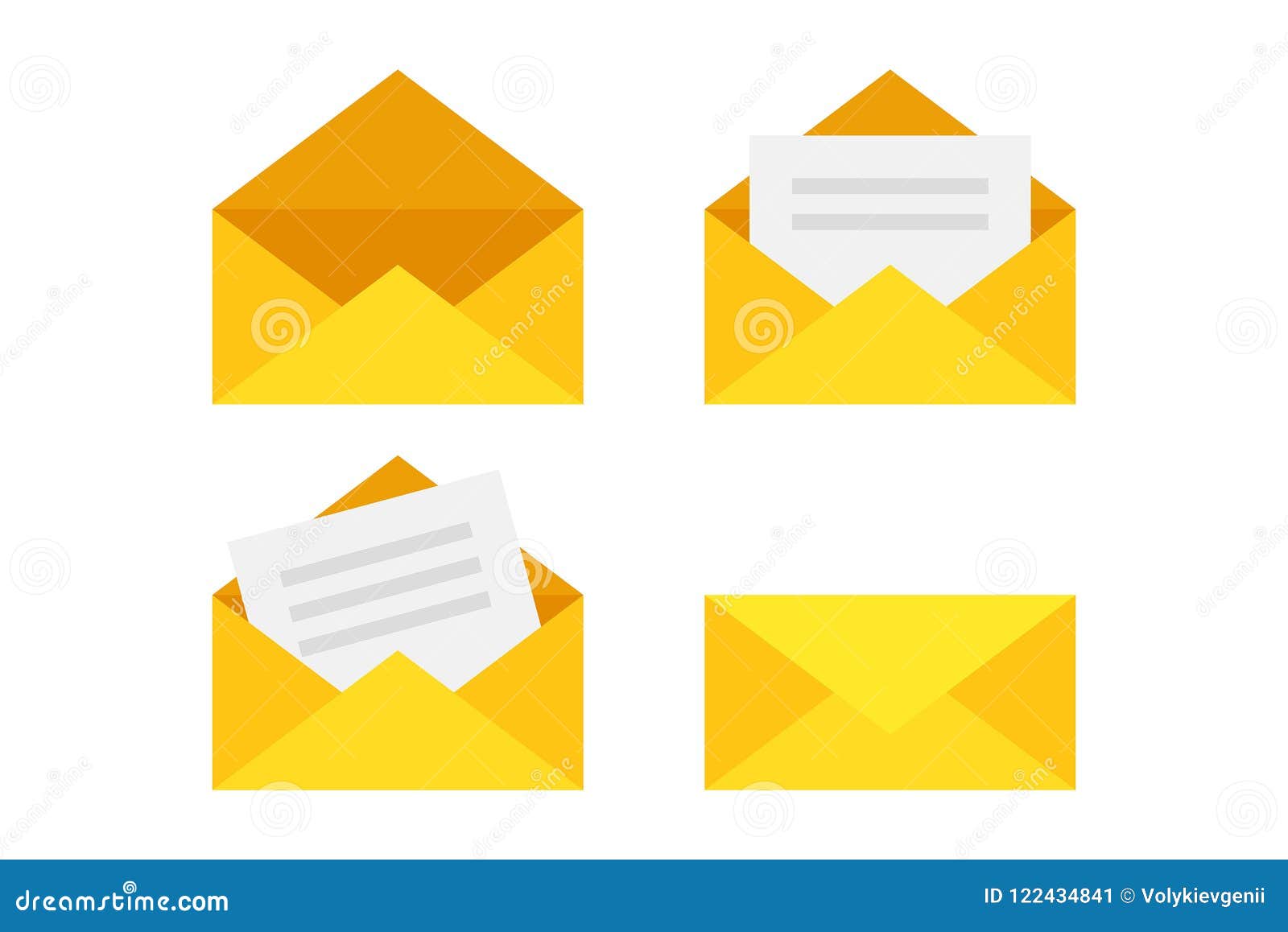 Yellow Envelope. Vector Illustration Stock Vector Illustration of