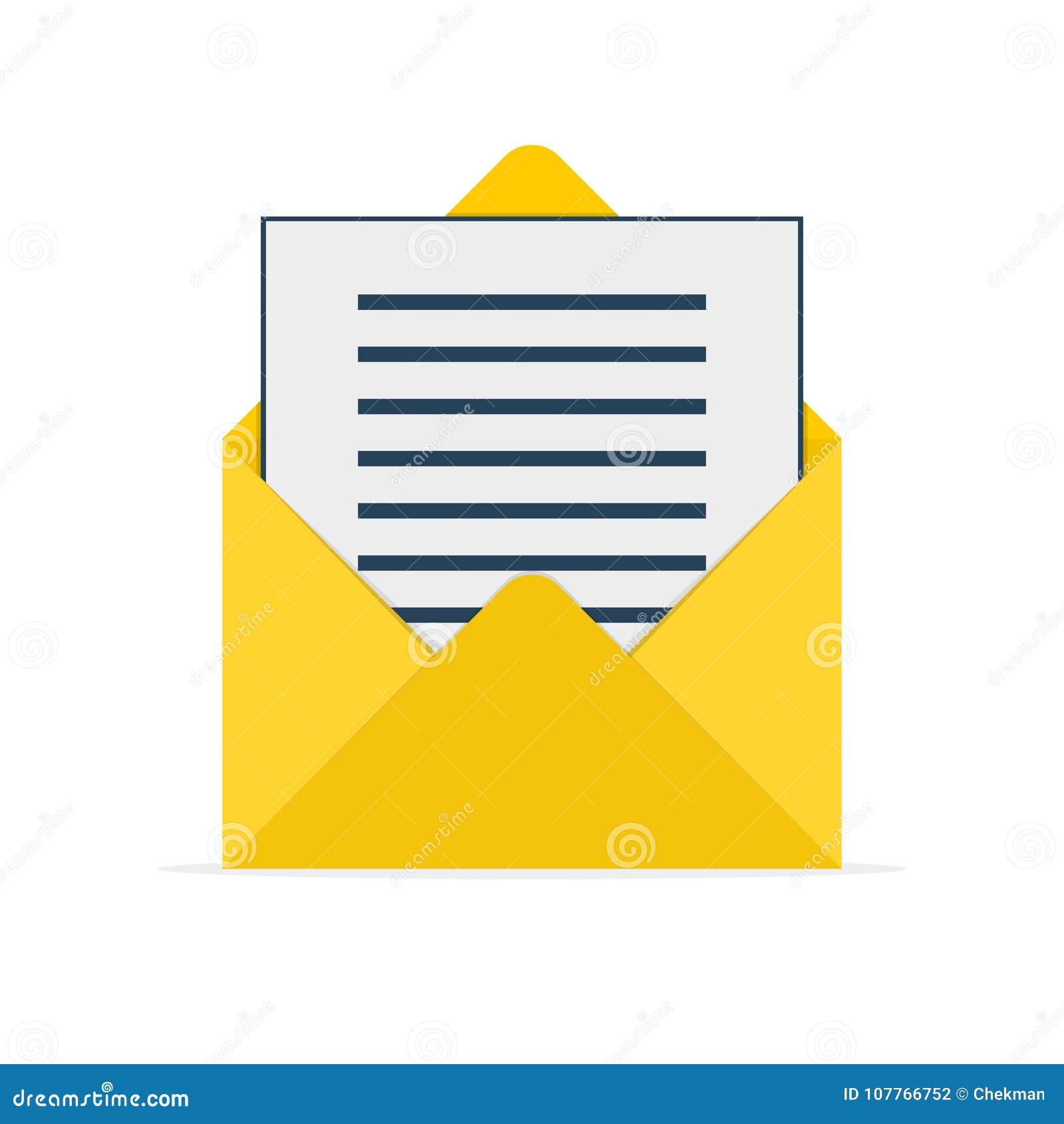 Yellow Envelope Icon. Vector Illustration Stock Illustration