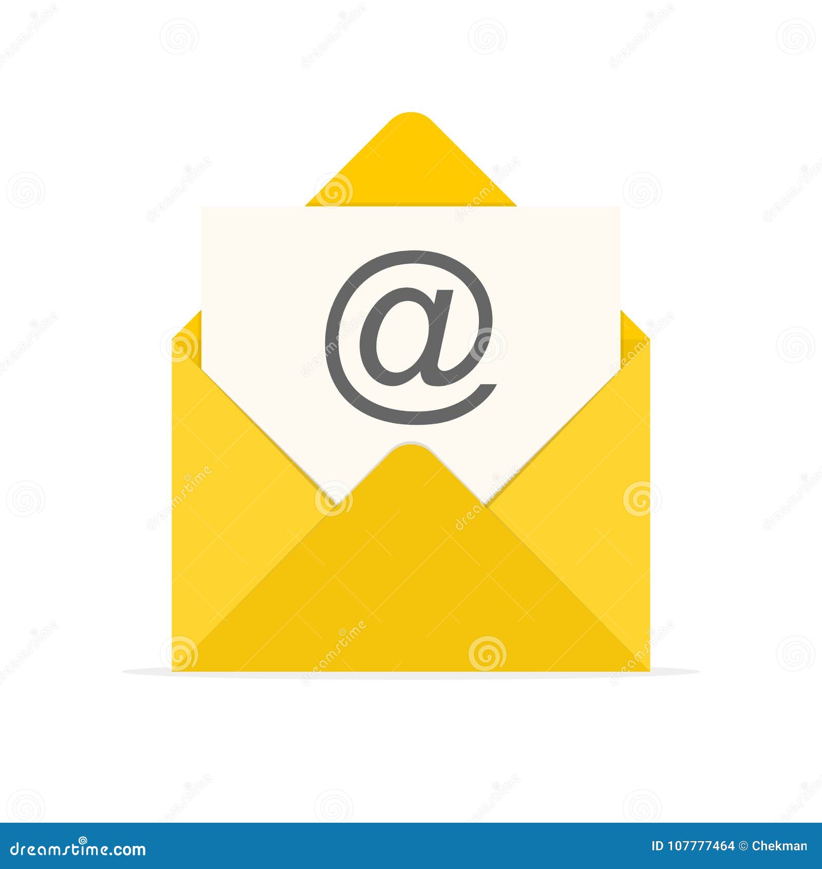 Yellow Envelope Icon. Vector Illustration Stock Illustration