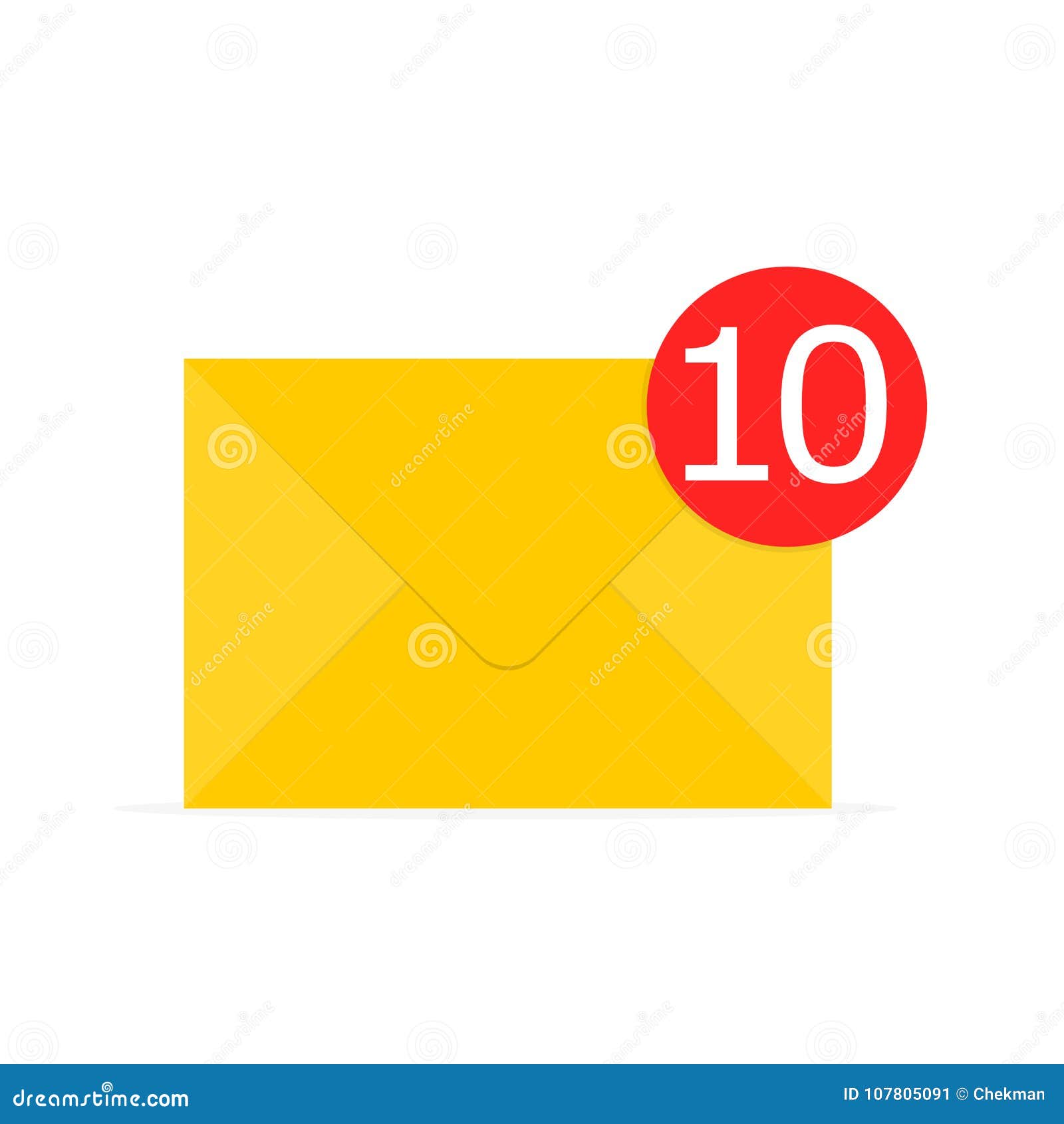 Yellow Envelope Icon. Vector Illustration Stock Illustration