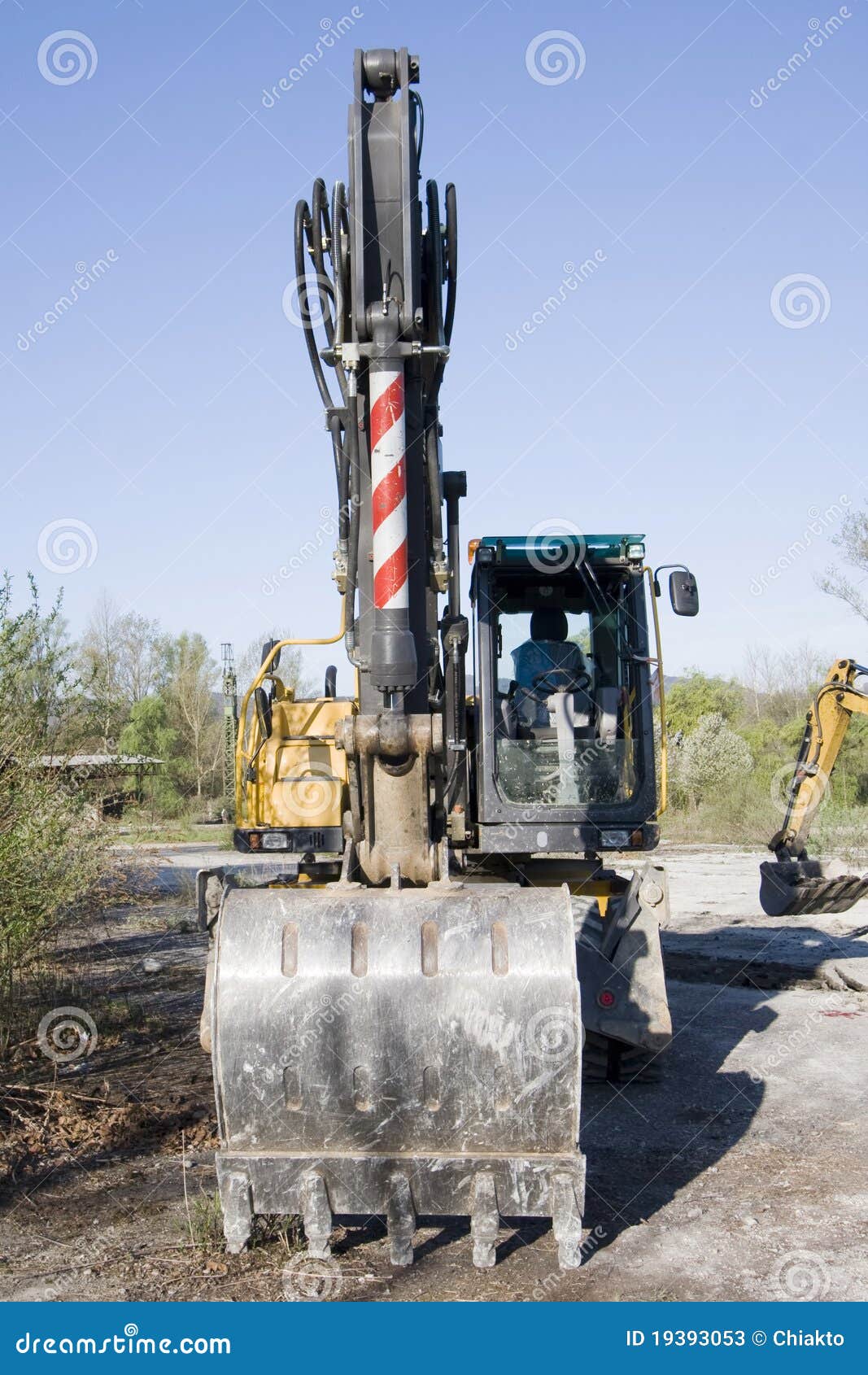 Yellow excavator stock image. Image of transportation 19393053