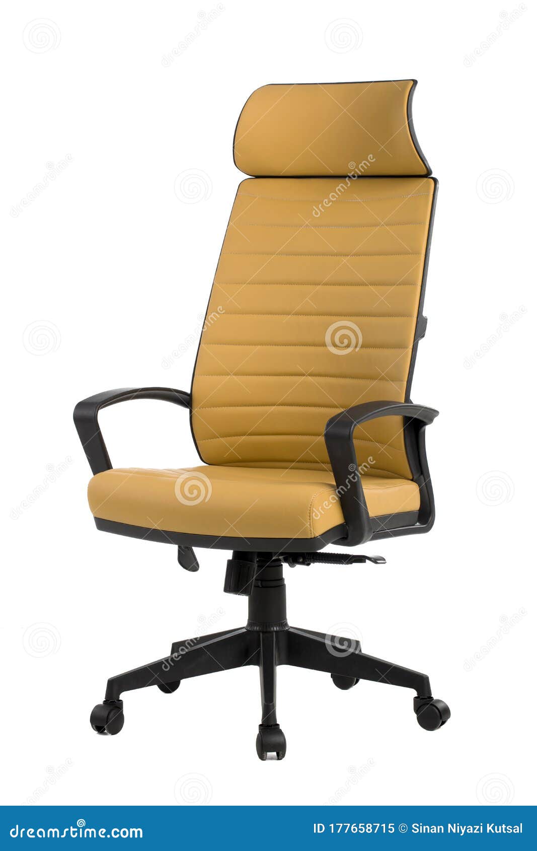 Yellow Executive Office Chair with Plastic Legs and Arms Stock Image ...