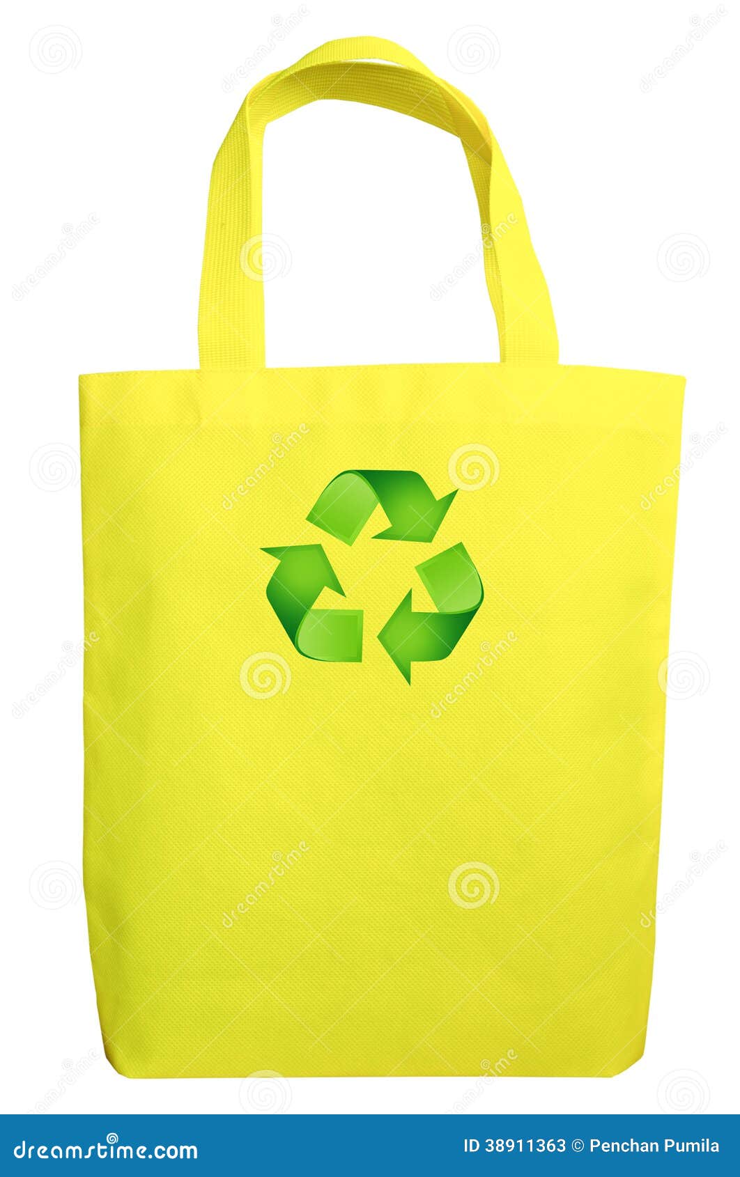 Yellow Fabric Eco Recycle Bag Stock Image - Image of clean, ecology ...