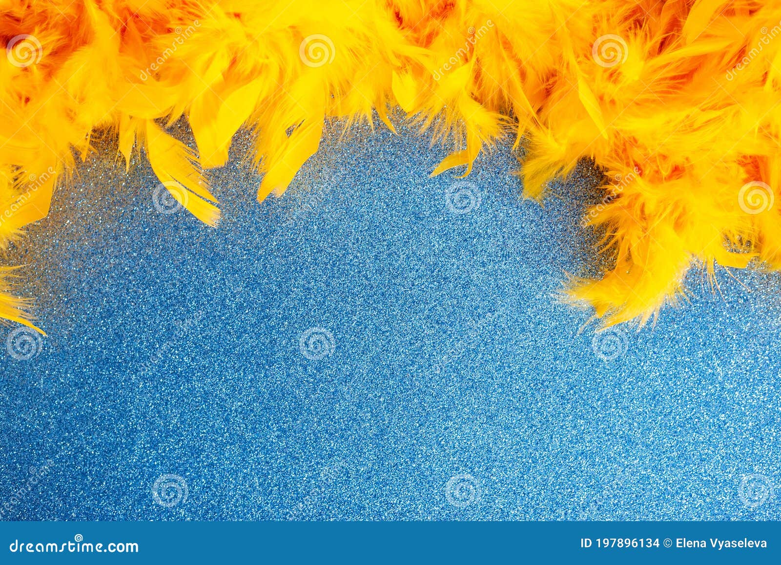 Fluffy Background Yellow Feathers Stock Photo, Picture and Royalty