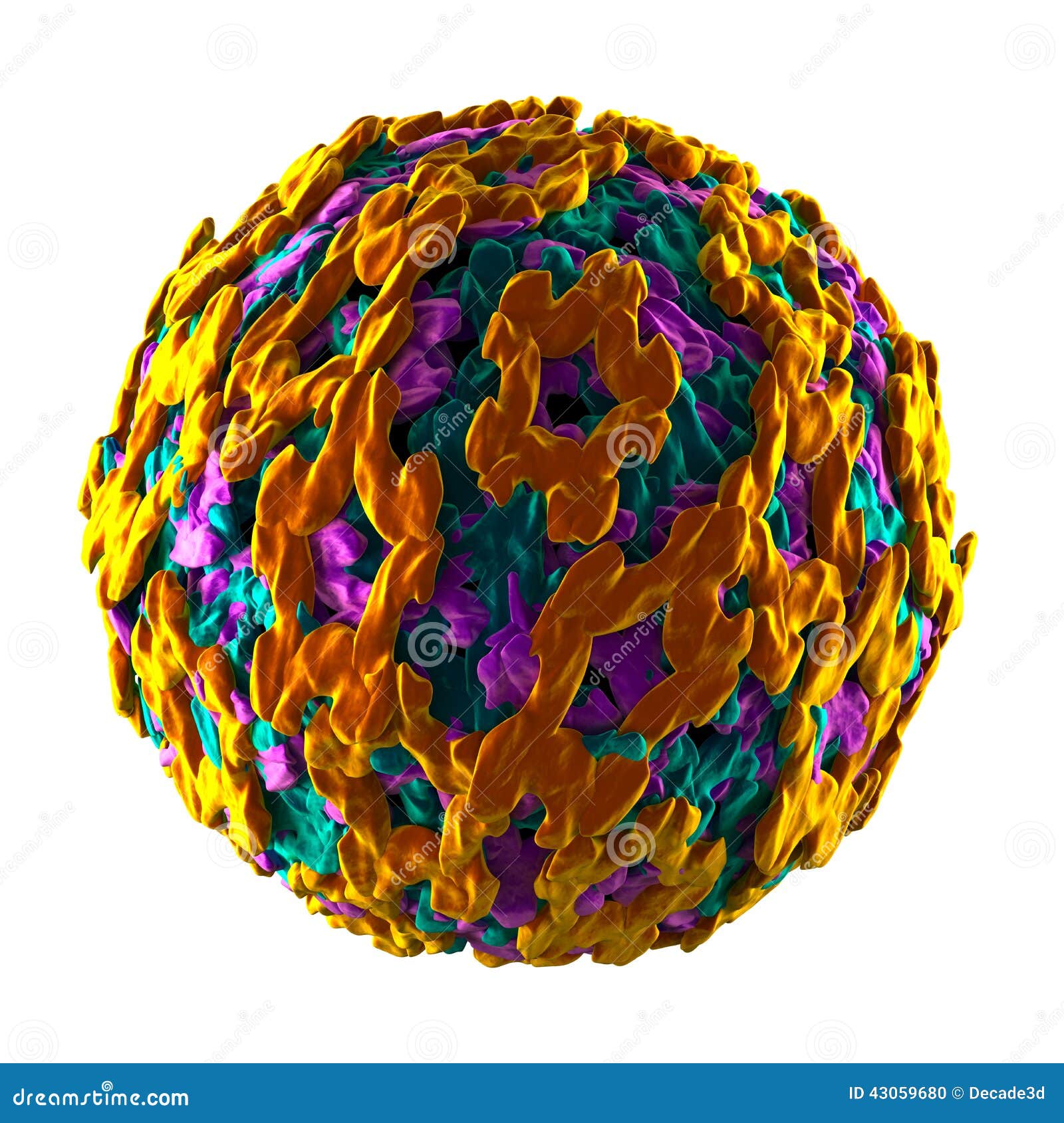 Yellow Fever Virus - Isolated on White Stock Illustration