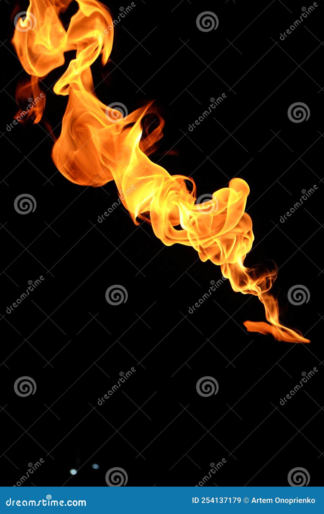 Yellow Fire Flames Isolated on a Black Background Stock Illustration