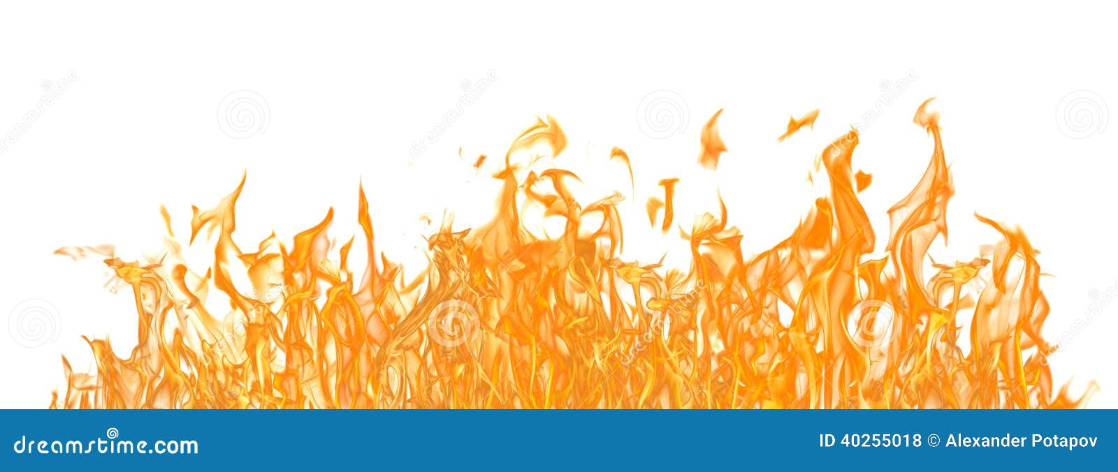 Yellow Fire Long Strip Isolated On White Stock Photo - Image of fire ...