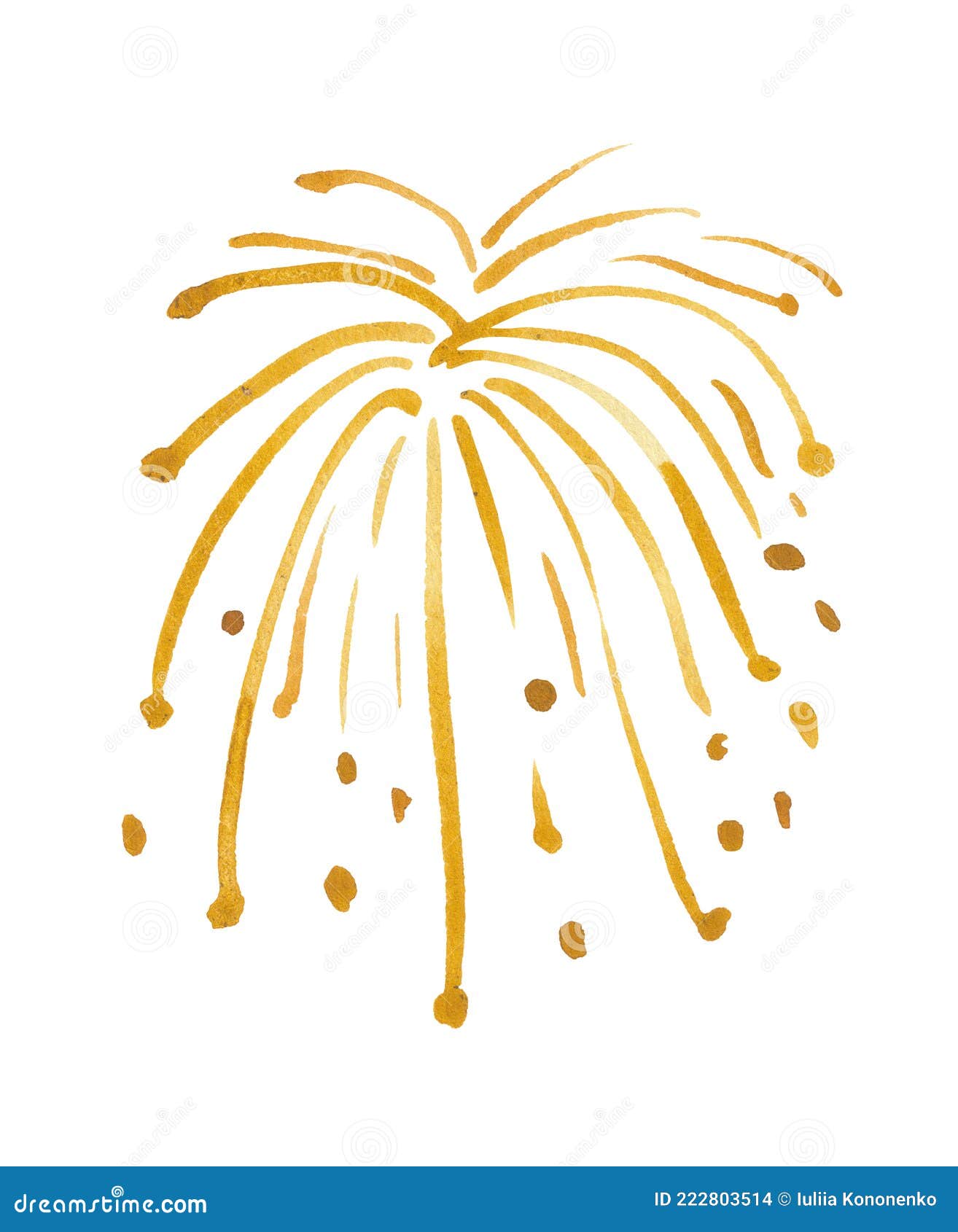 Yellow fireworks isolated stock illustration. Illustration of gold -  222803514, image size:1314x1690