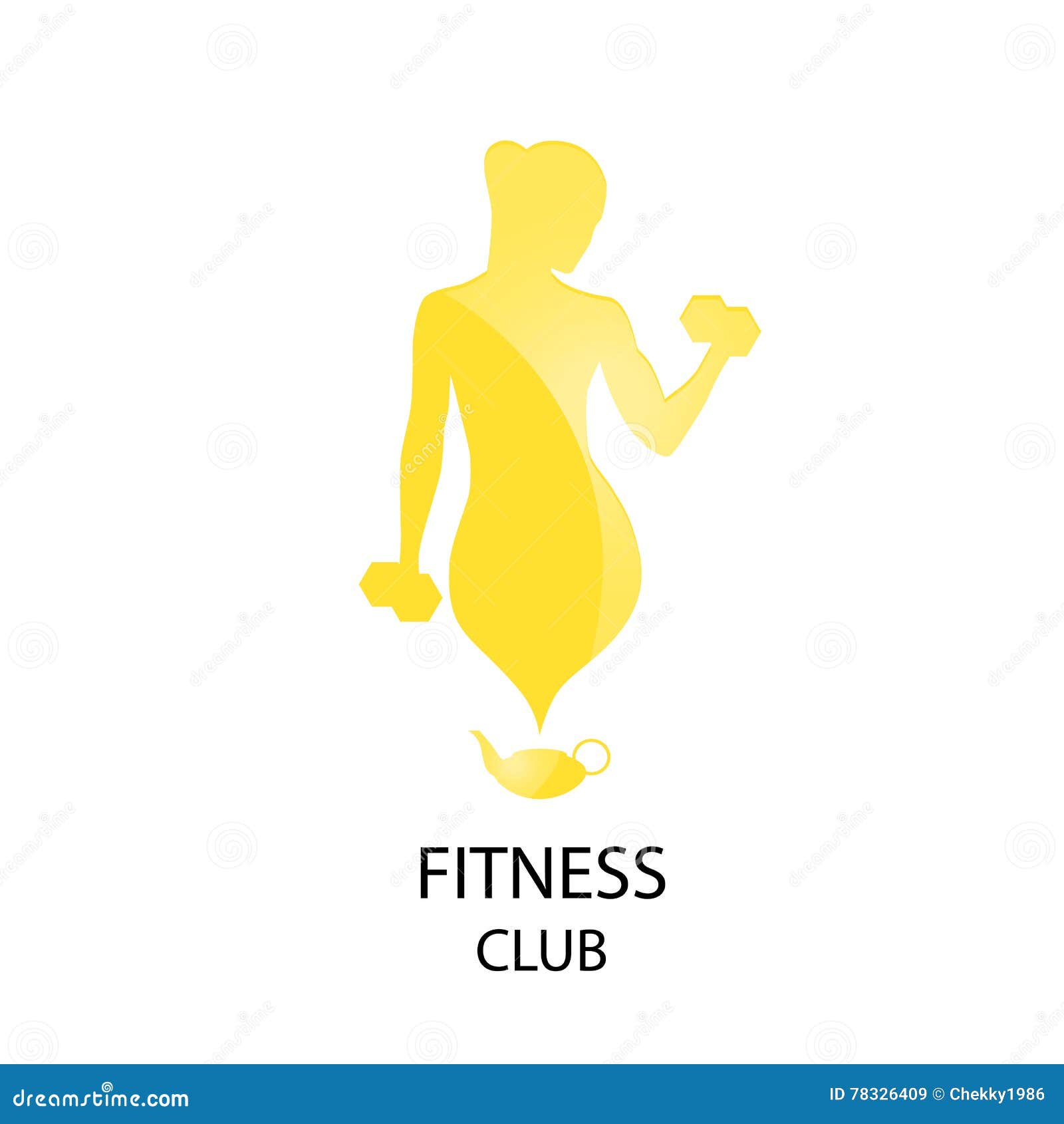 Yellow Fitness Club Icon Cartoon Vector | CartoonDealer.com #78326409