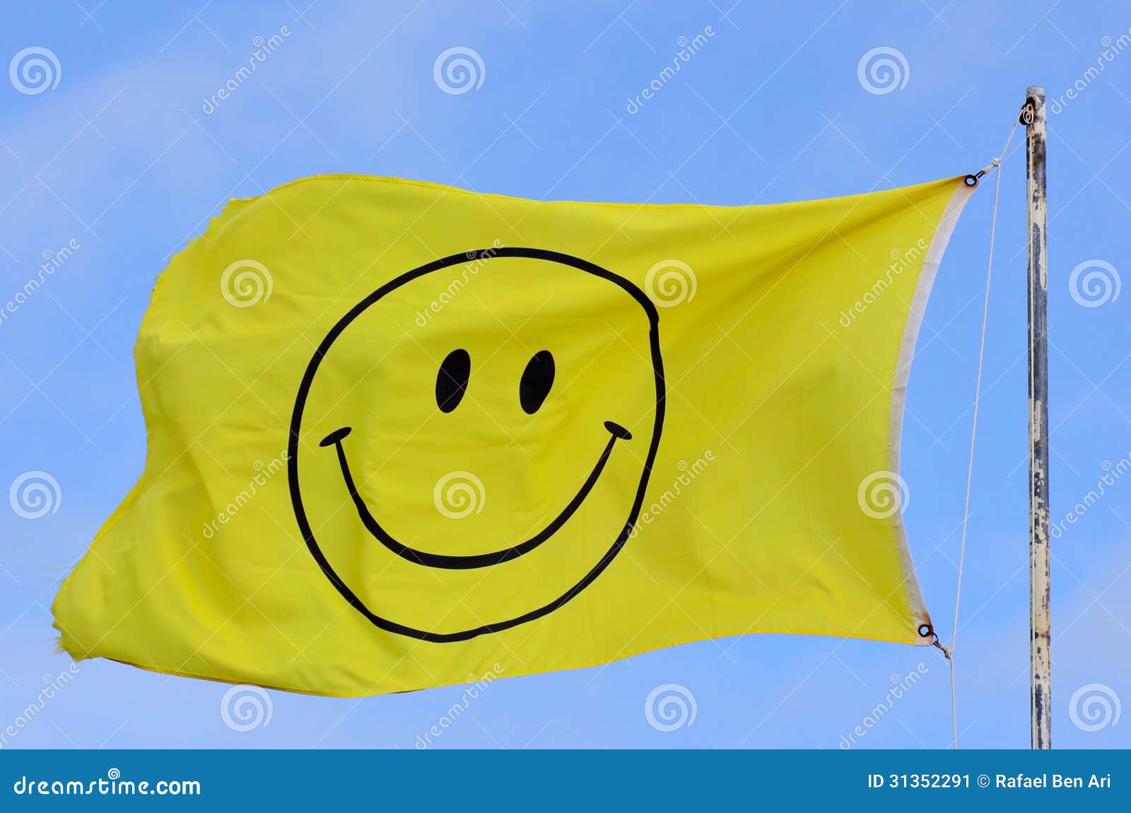 Yellow Flag with Smiley Face Stock Image Image of sign, happy 31352291