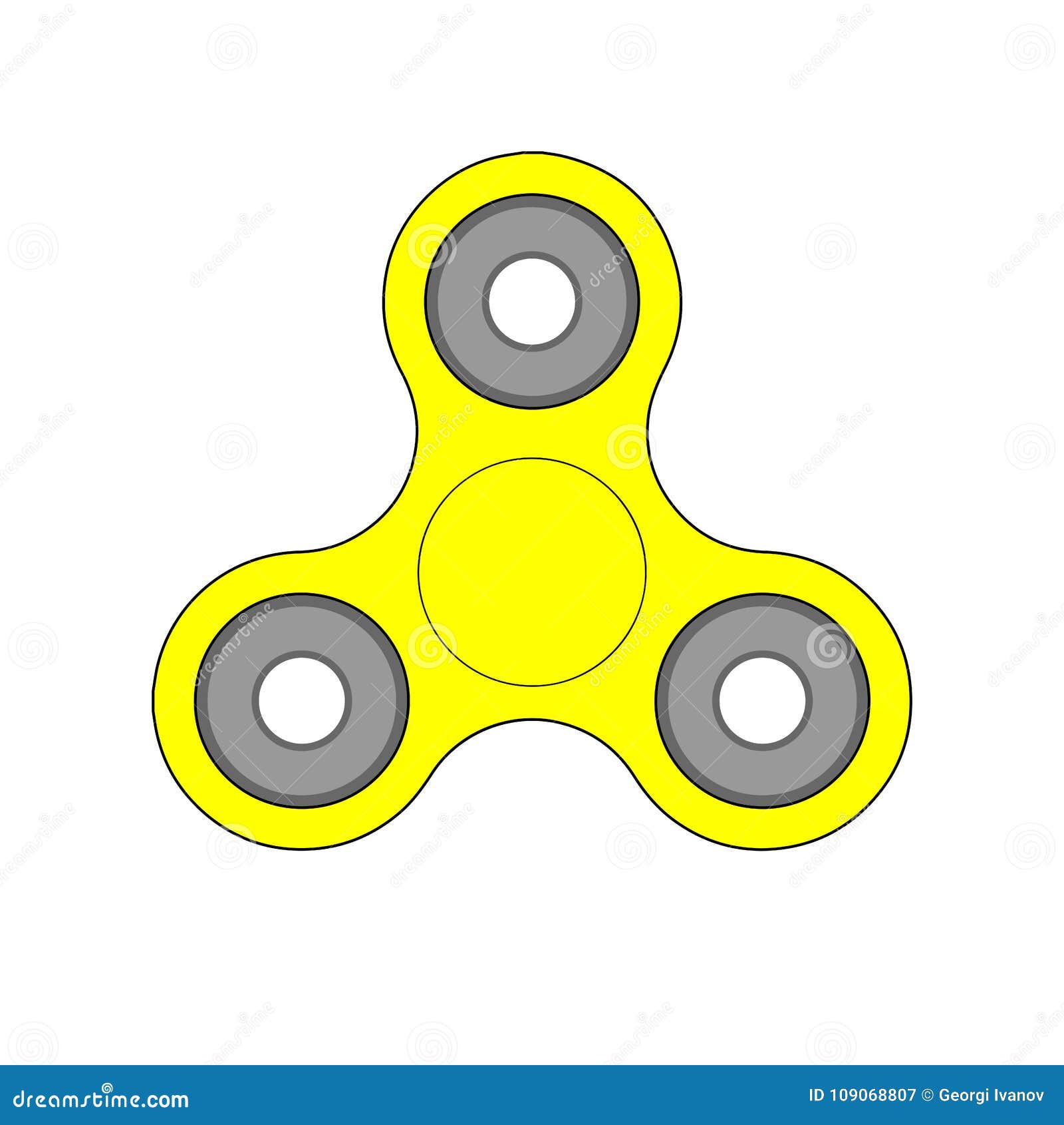 Yellow, Fidget Spinner Stock Vector - Illustration relaxation, hobby: