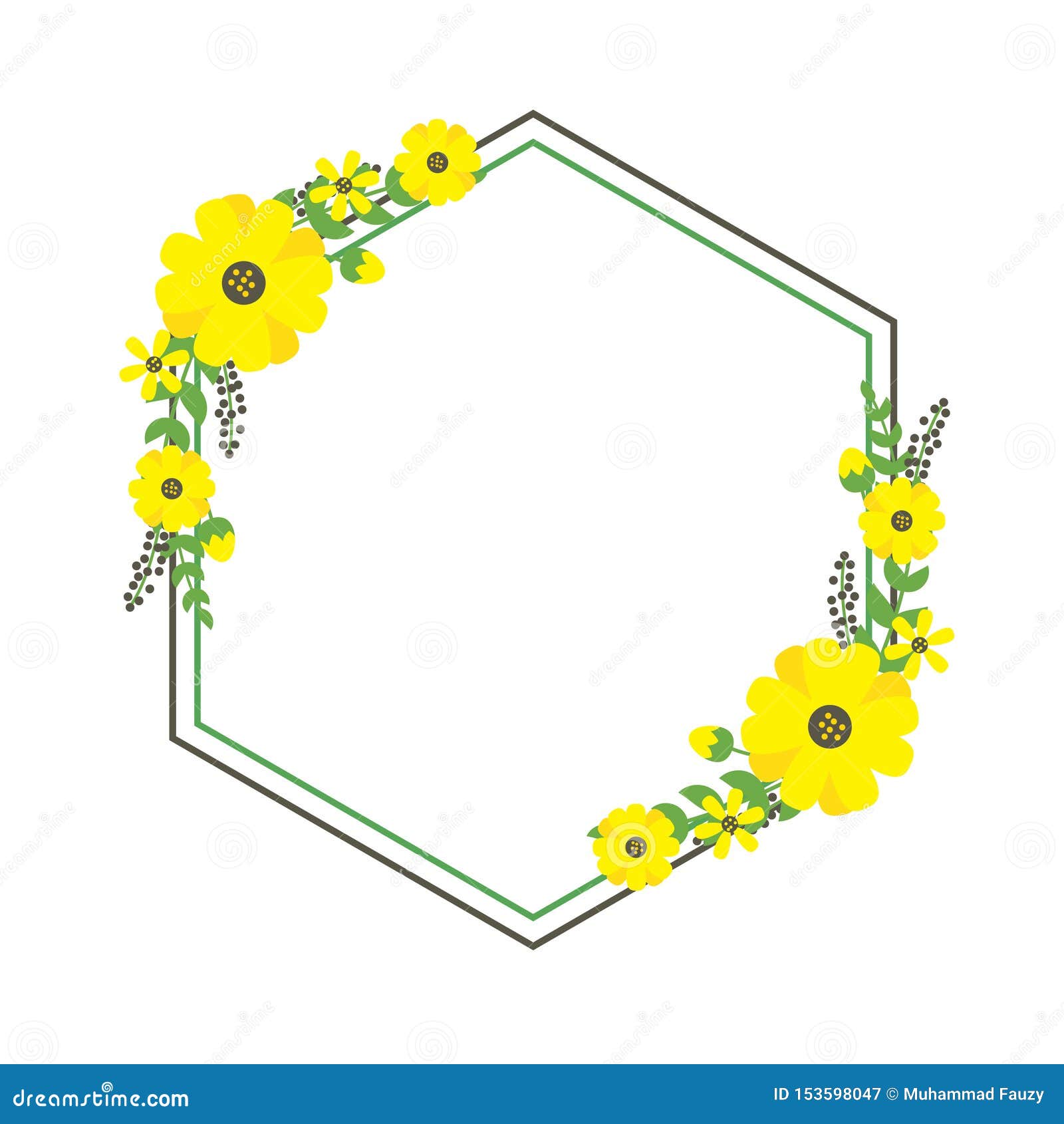  Yellow  Flower  Frame Vector Illustration Suitable For 