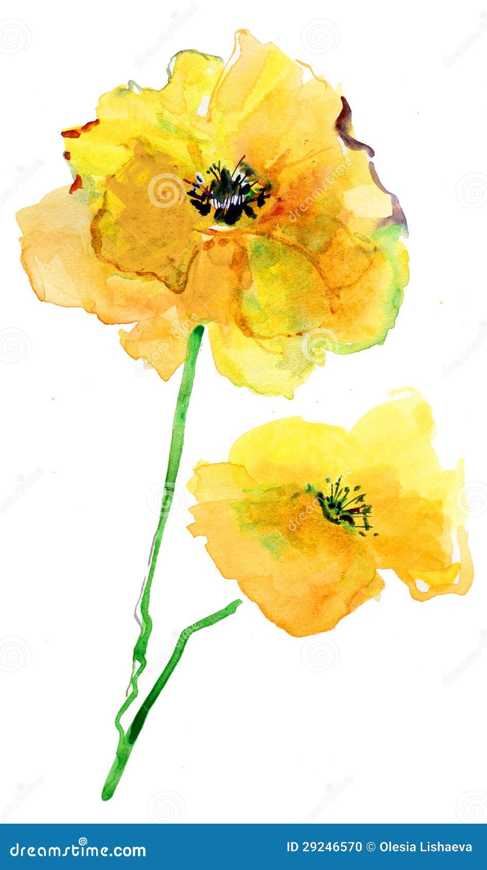 Yellow flowers stock illustration. Illustration of paper - 29246570