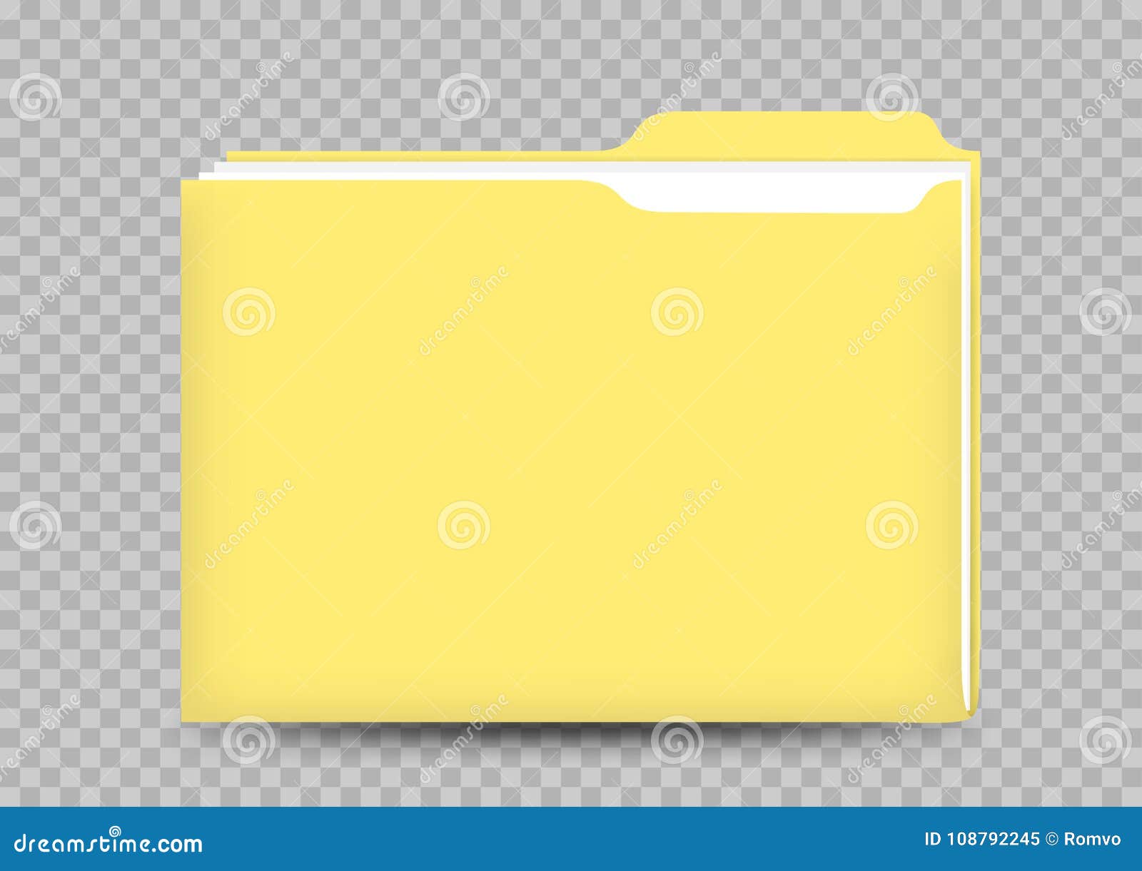 Yellow Folder On Transparent Background Stock Vector Illustration Of Mockup Information 108792245