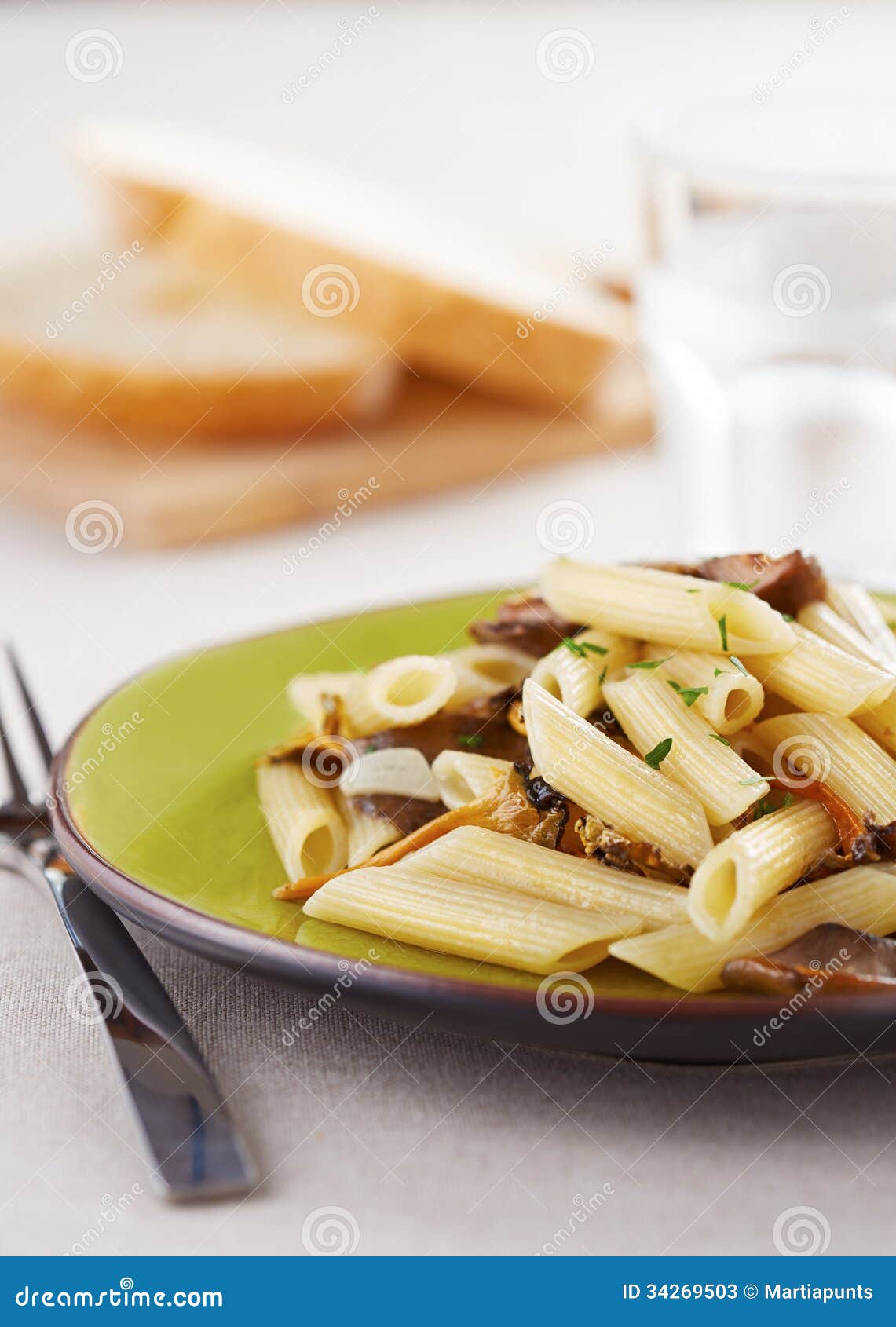 Yellow Foot and Red Pine Mushroom Pasta Stock Image Image of closeup
