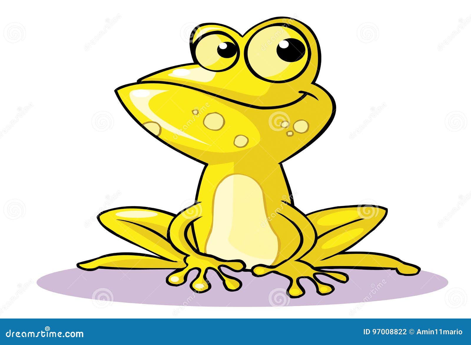 Yellow frog cartoon stock illustration. Illustration of carefree - 97008822