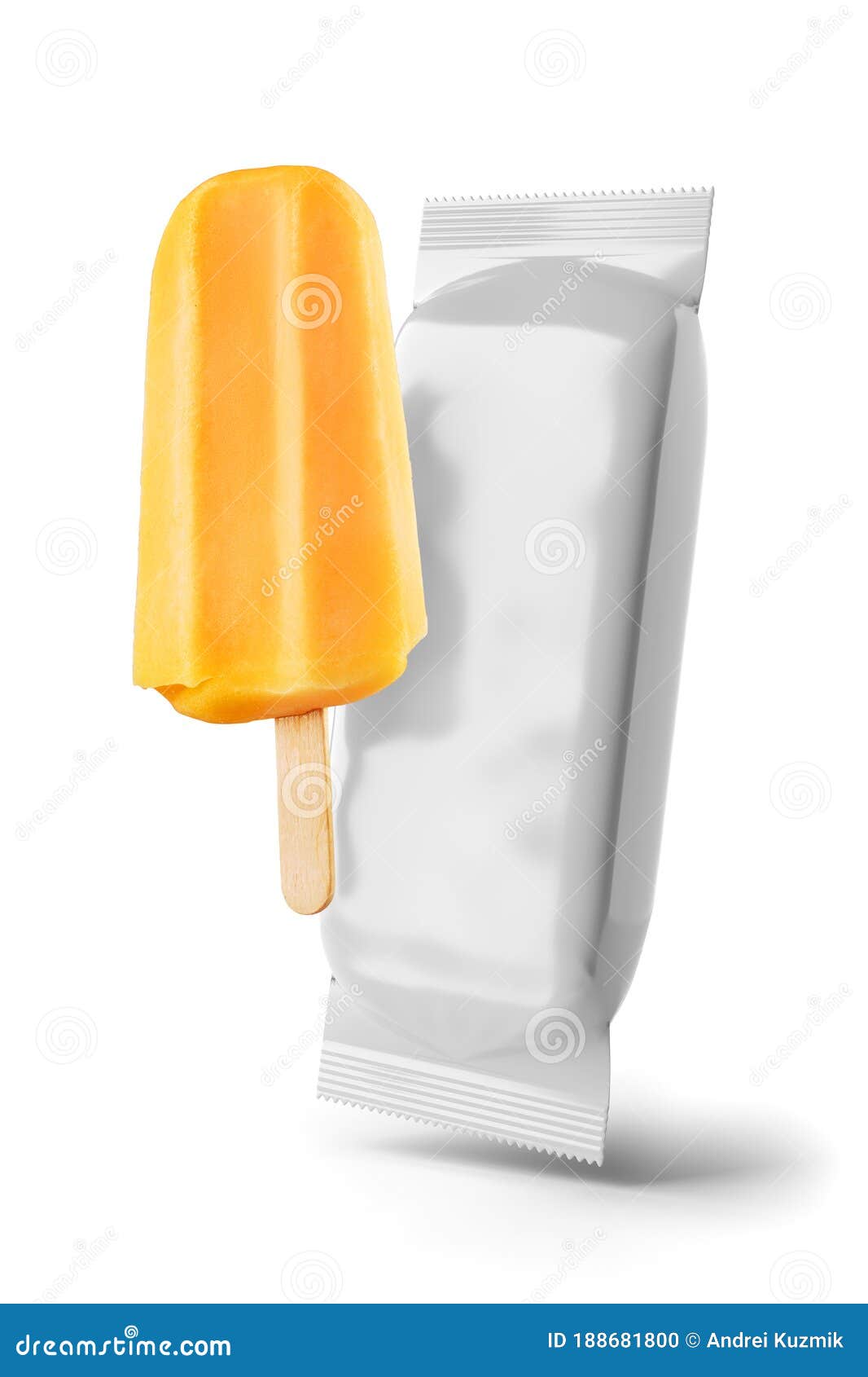 Download Yellow Fruit Popsicle And Clean Package Isolated Ice Cream Mock Up Stock Illustration Illustration Of Presentation Popsicle 188681800