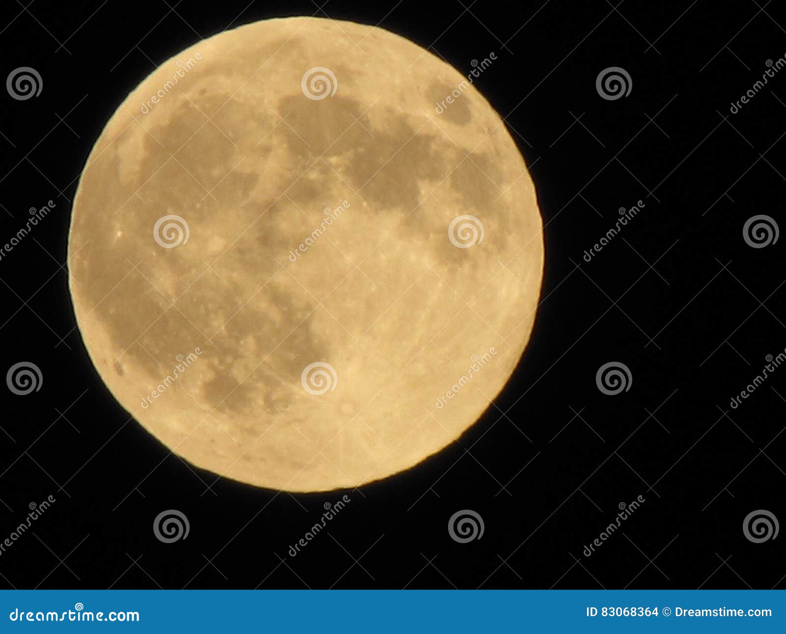 Yellow Full Moon on the Dark Night, Close Up, Stock Photo - Image of ...