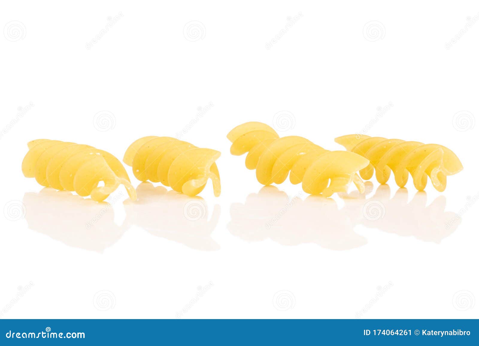 Yellow Fusilli Pasta Isolated on White Stock Image Image of isolated