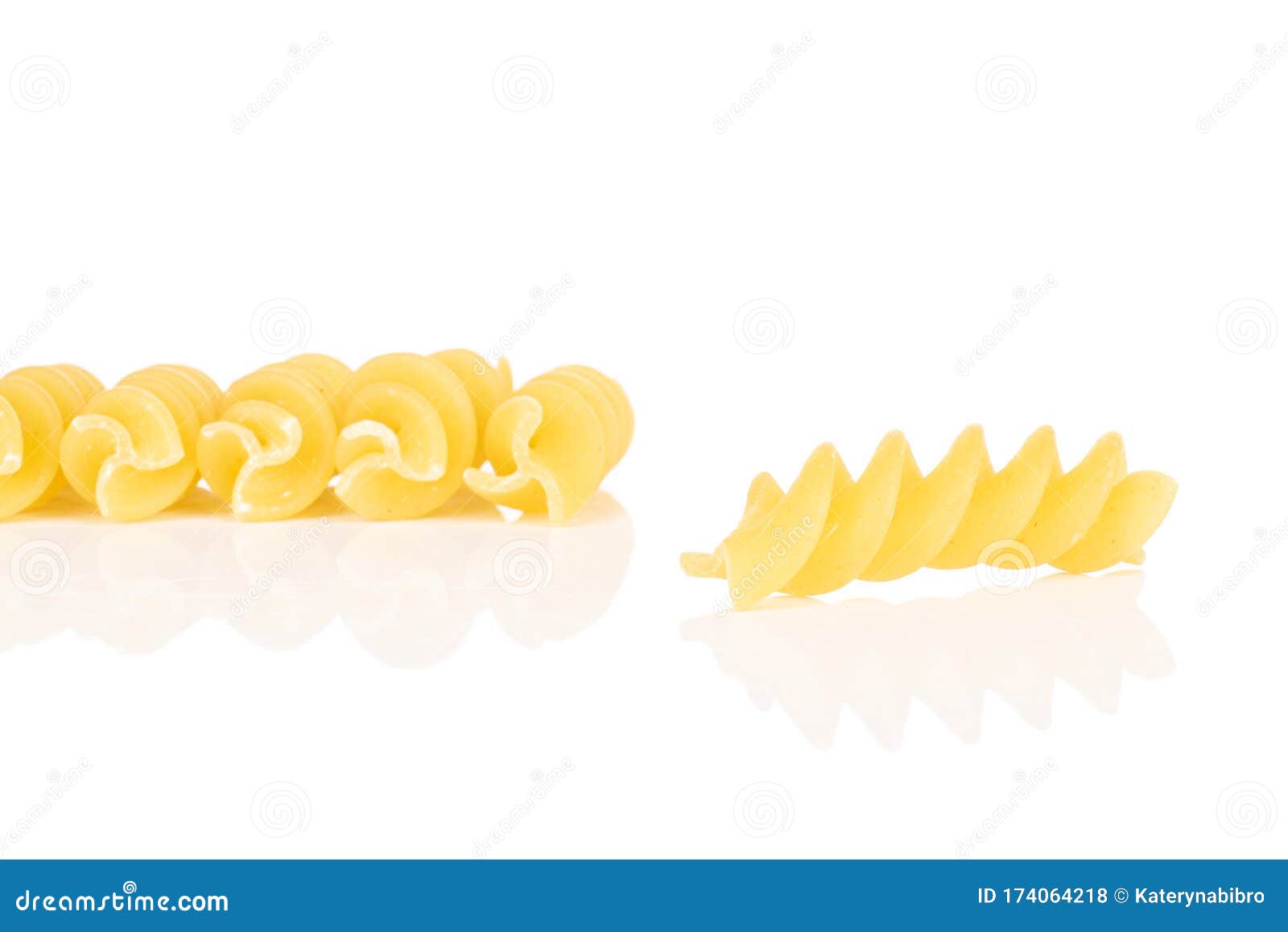 Yellow Fusilli Pasta Isolated on White Stock Photo Image of foodstuff