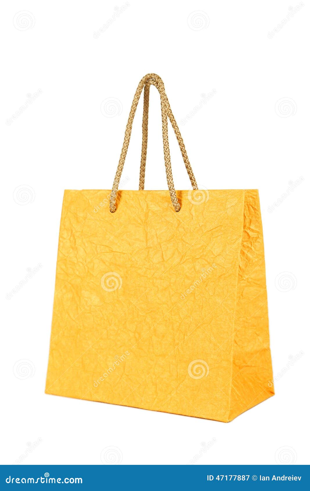Yellow Gift Bag Isolated on White. Stock Image Image of sale