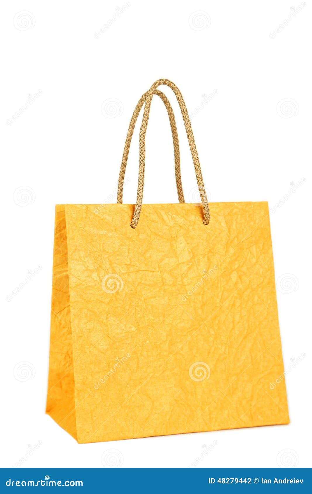 Yellow Gift Bag Isolated on a White Stock Photo Image of retail