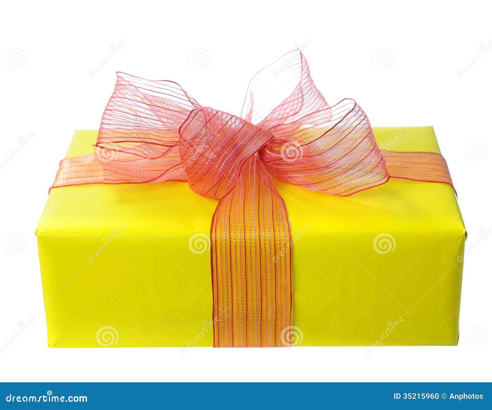 Yellow gift box stock photo. Image of present, party 35215960