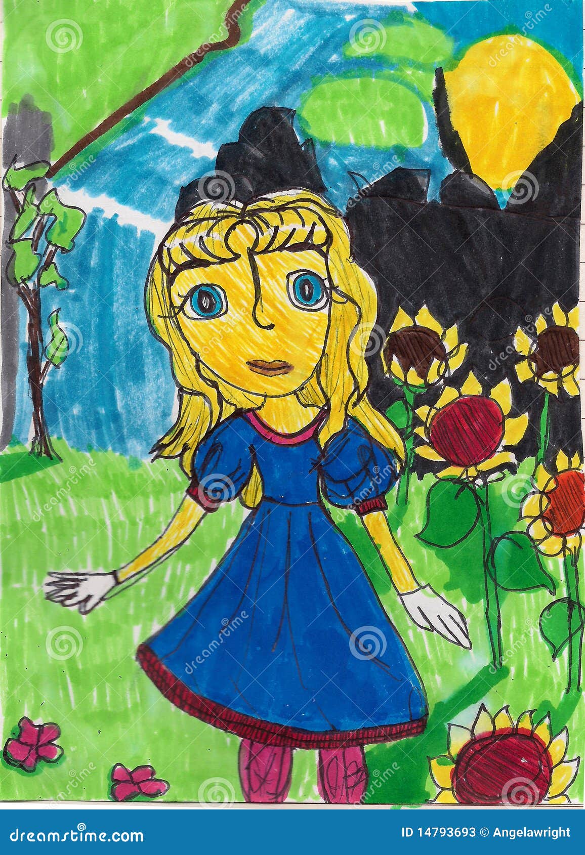 Yellow Girl 1 stock illustration. Illustration of girl 14793693