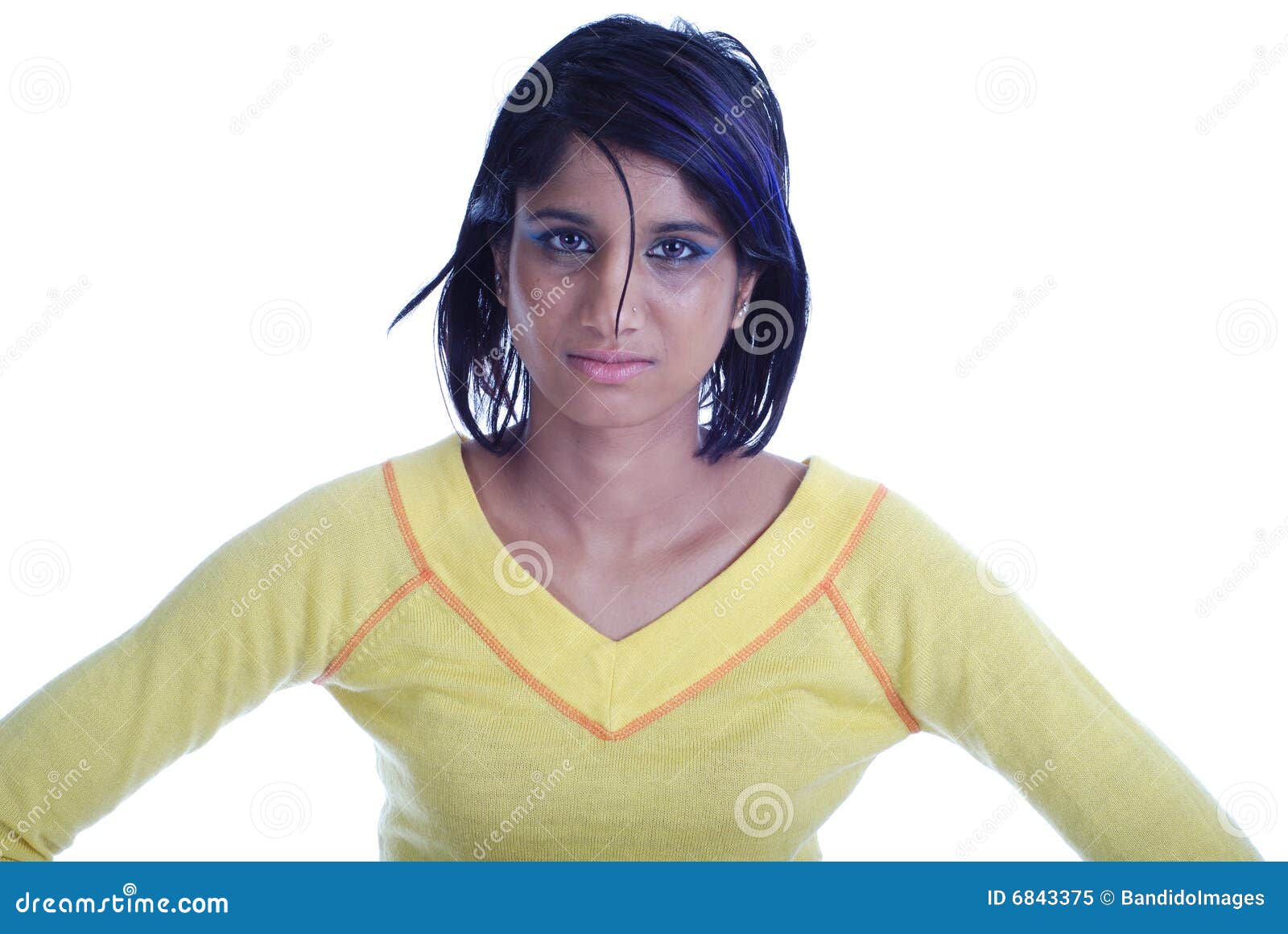 Yellow girl stock image. Image of fashionable, smile, emotions 6843375