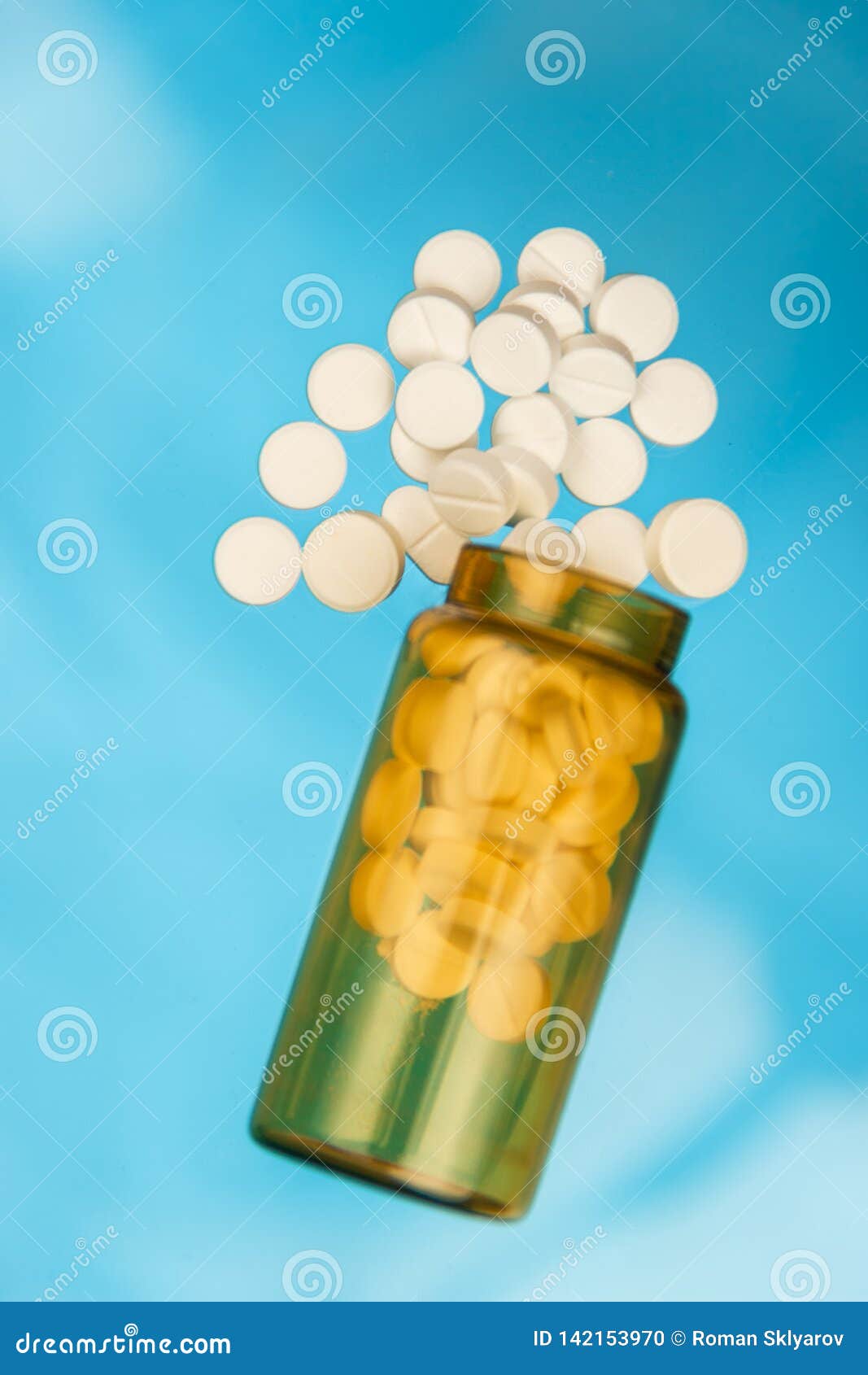 Download Yellow Glass Jar With Pills On A Blue Background Stock Photo Image Of Colorful Capsule 142153970 Yellowimages Mockups