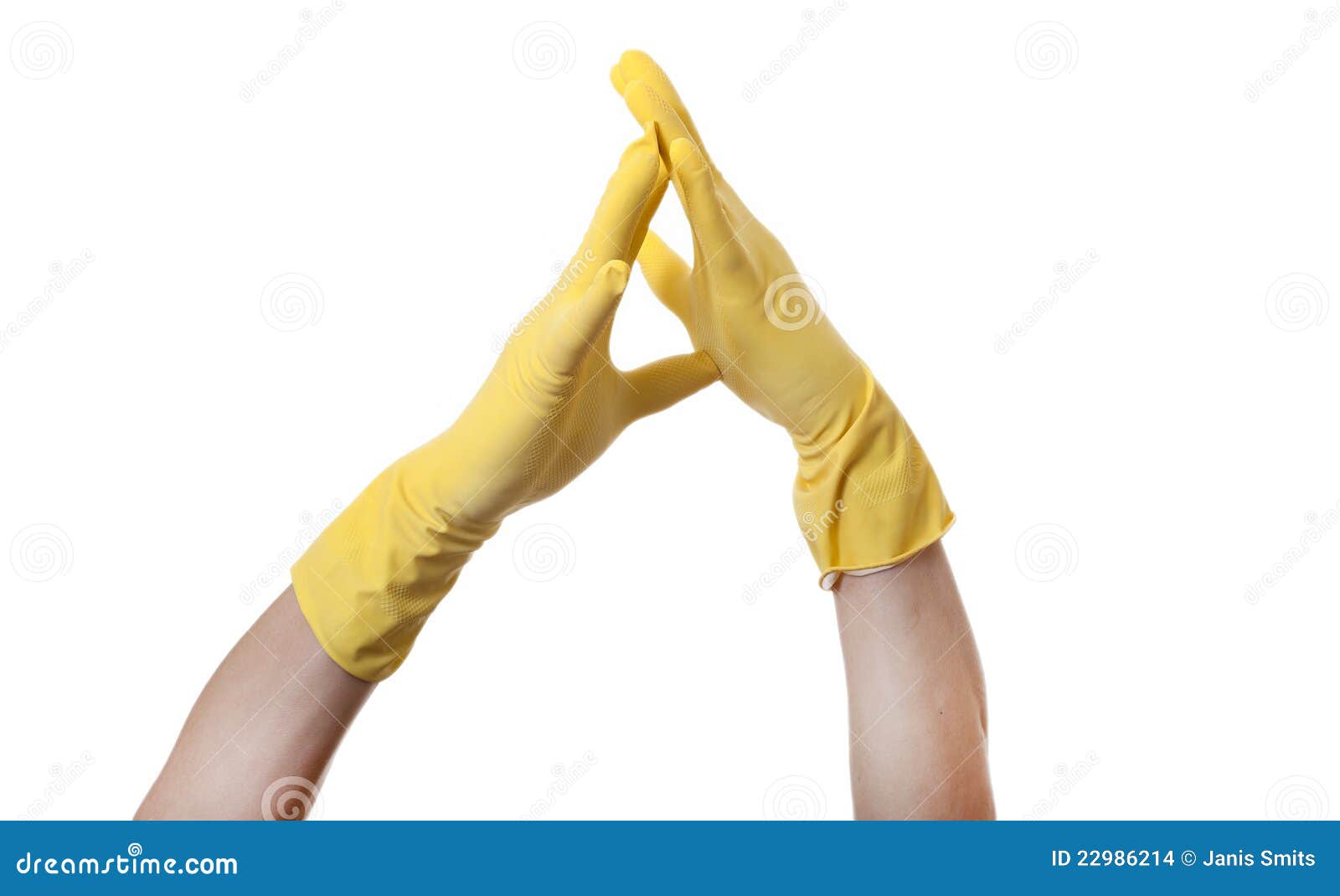 Yellow gloves. stock photo. Image of rubber, clean, maid 22986214