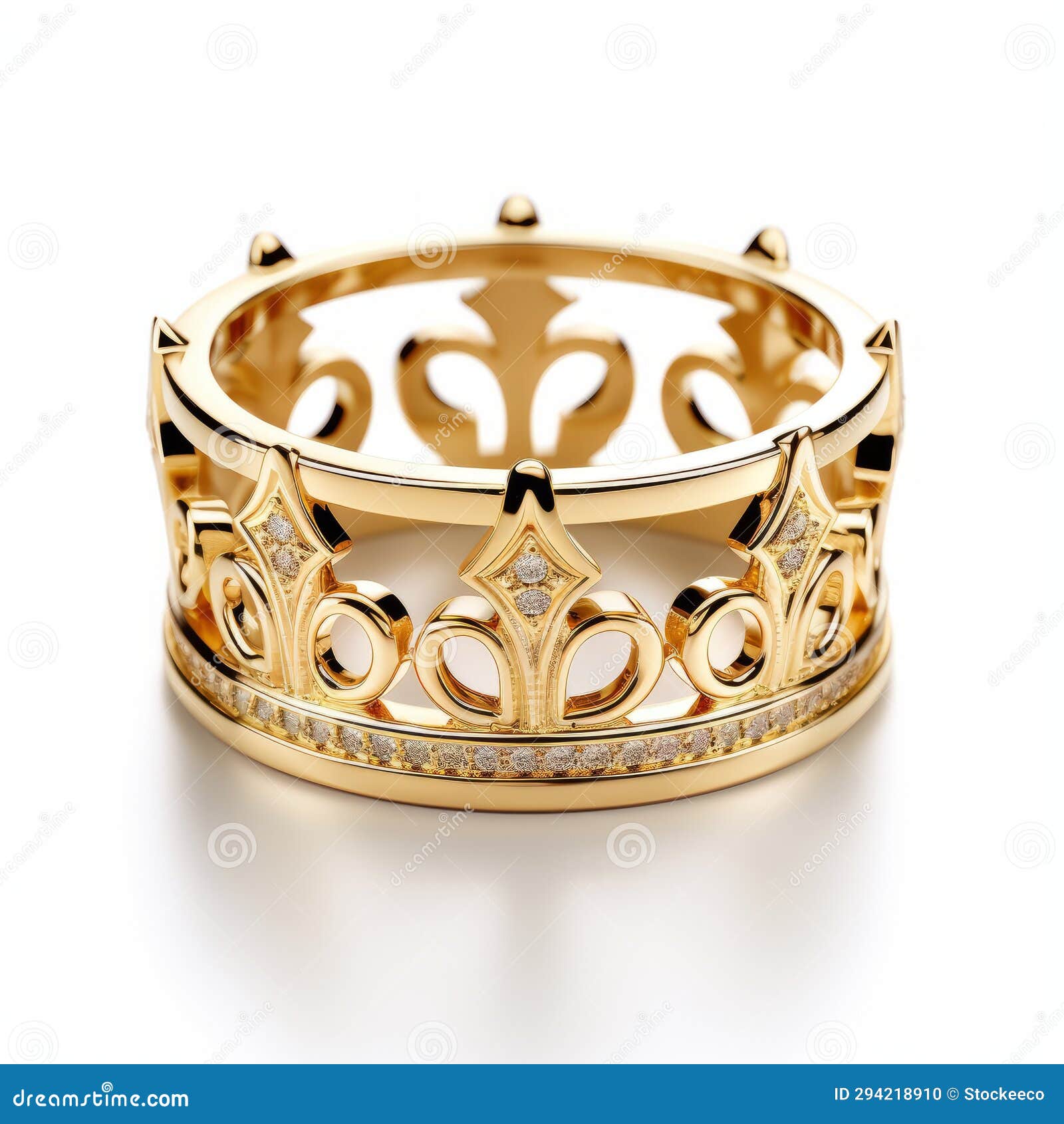 gold crown ring with diamond accents - inspired by oliver wetter