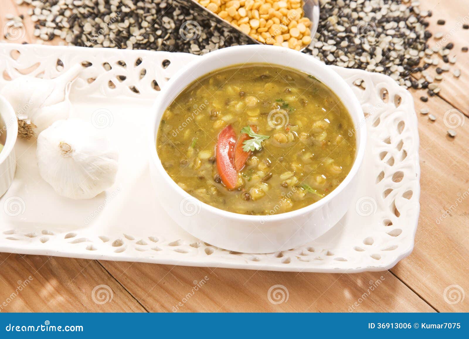 Yellow Gram & Split Black Lentils Curry Stock Photo - Image of butter ...