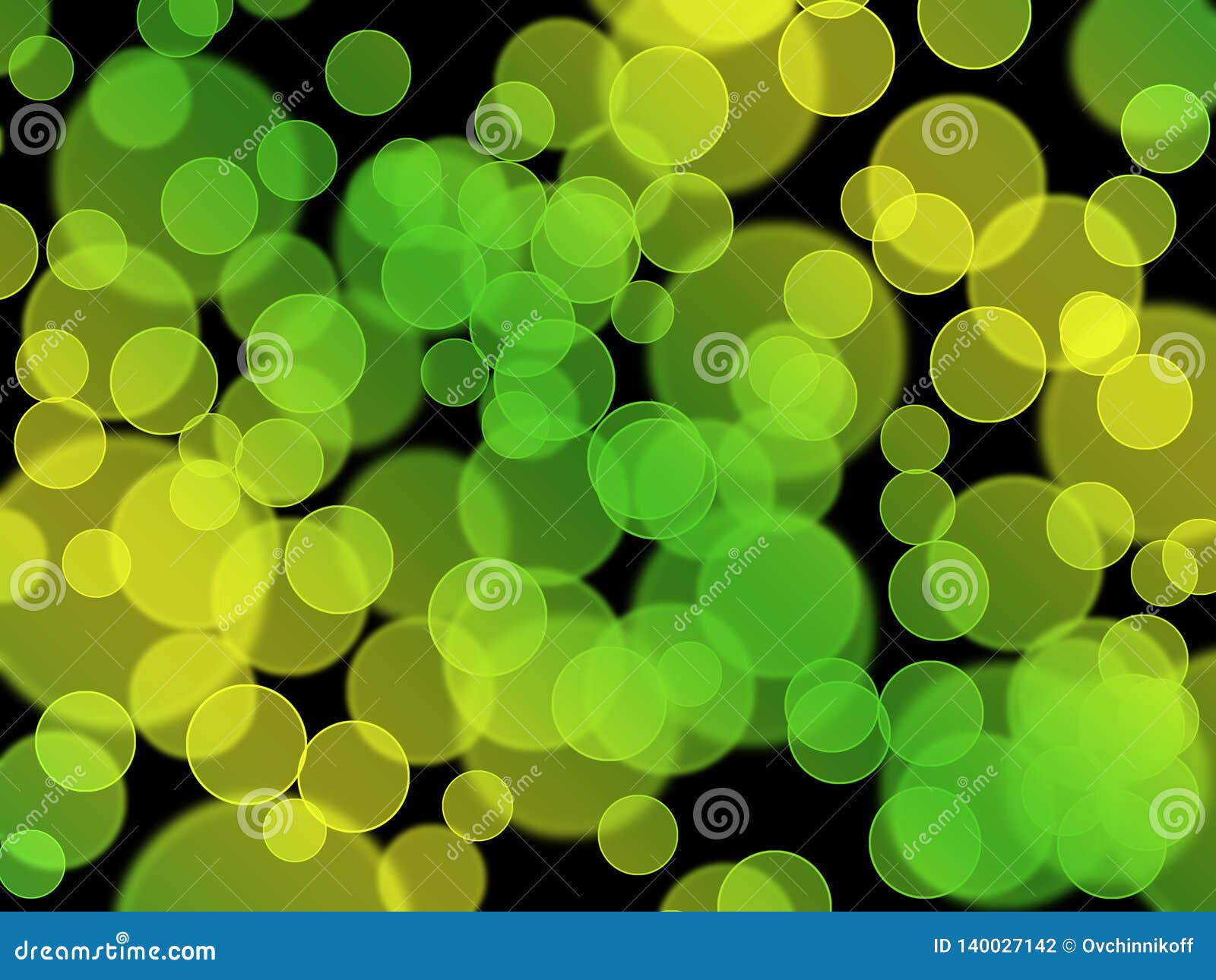 Yellow Green Bokeh on Black Background Background Style Stock