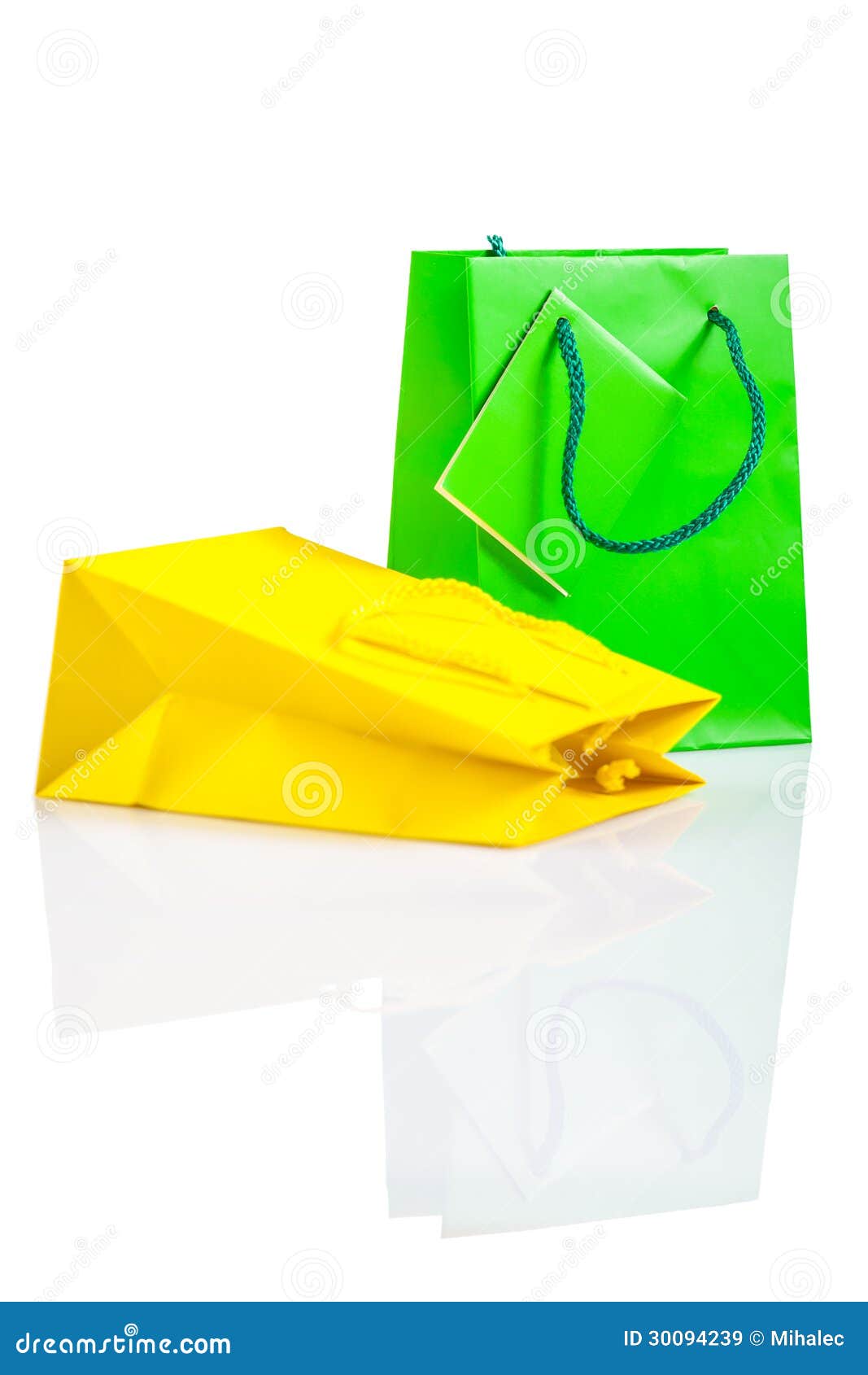 Yellow And Green Paper Bag Stock Image Image Of Copy 30094239